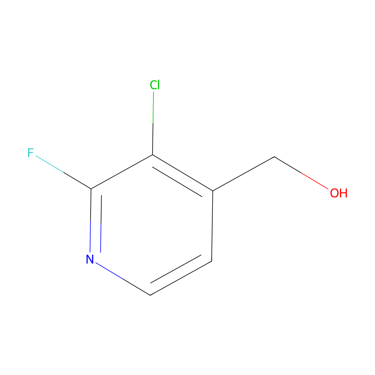 (3-Chloro-2-fluoropyridin-4-yl)methanol molecular structure, CAS 1149587-00-7