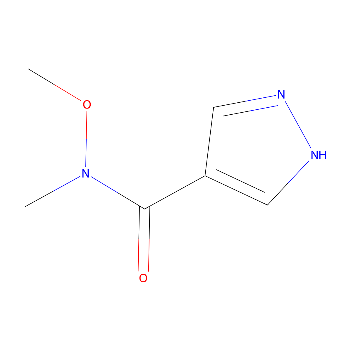 N-methoxy-N-methyl-1H-pyrazole-4-carboxamide molecular structure, CAS 1149587-06-3
