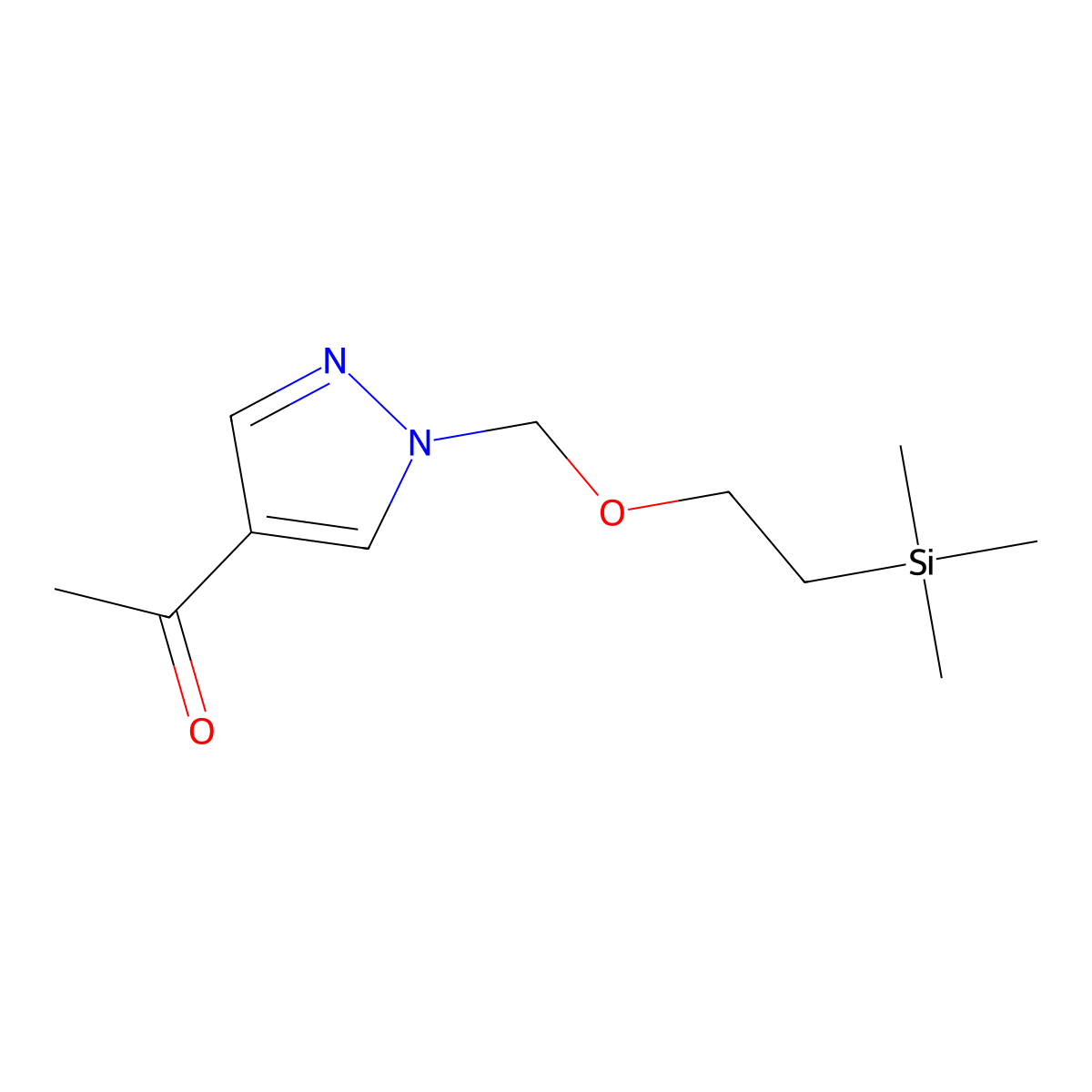 1-(1-((2-(trimethylsilyl)ethoxy)methyl)-1H-pyrazol-4-yl)ethanone molecular structure, CAS 1149587-08-5
