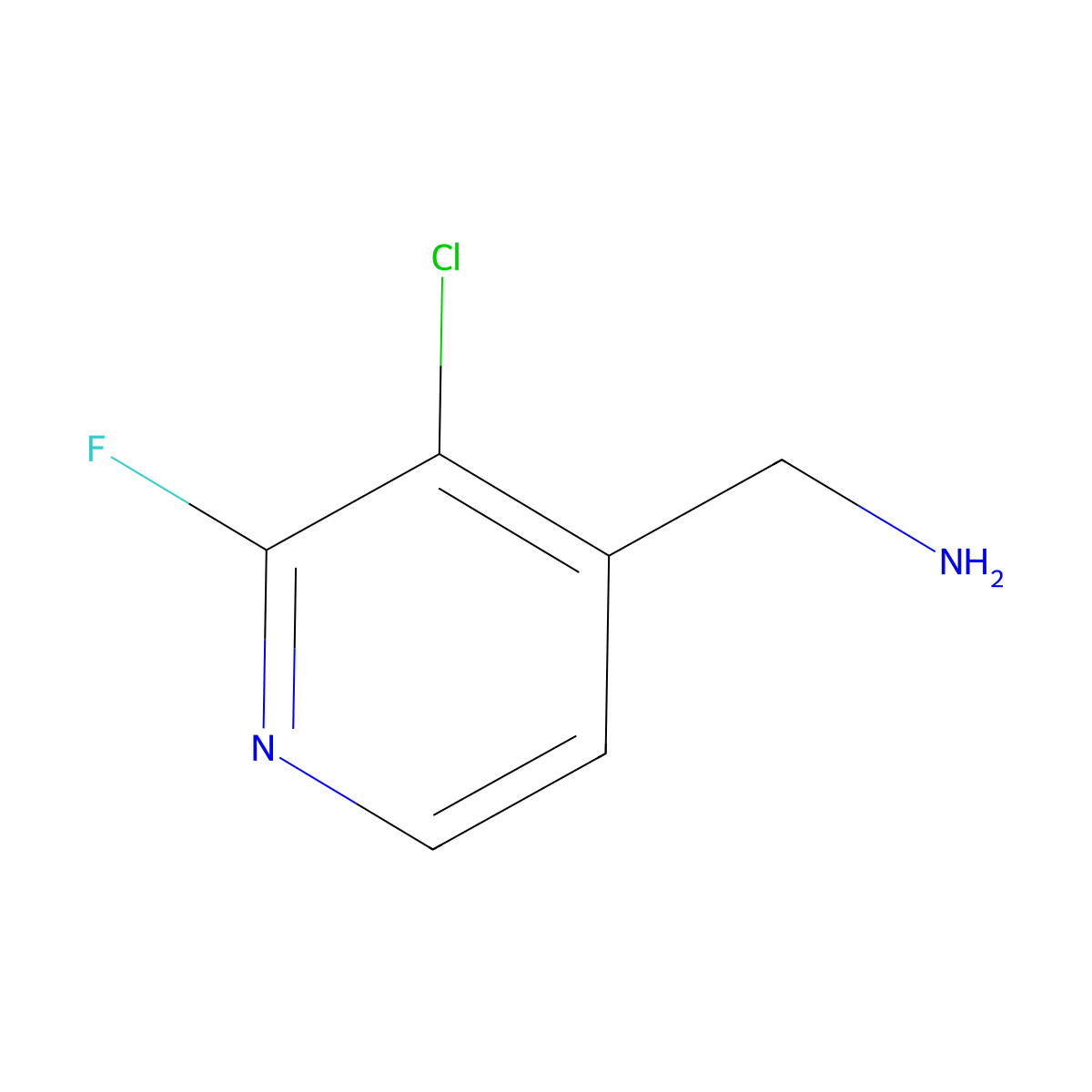 4-Pyridinemethanamine, 3-chloro-2-fluoro- molecular structure, CAS 1149588-74-8