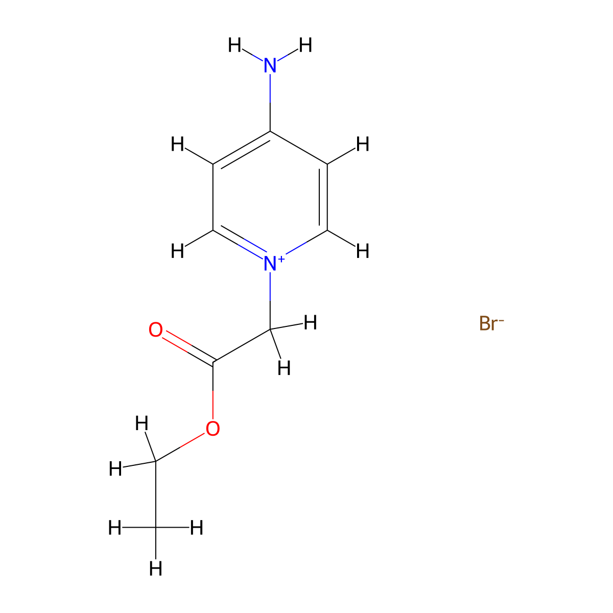 4-Amino-1-(2-ethoxy-2-oxoethyl)pyridin-1-ium bromide molecular structure, CAS 114960-03-1