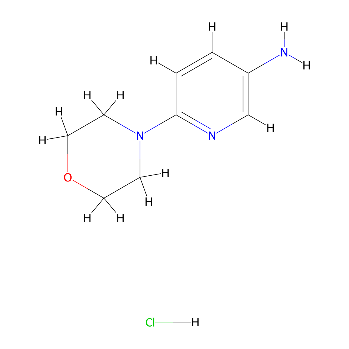6-Morpholinopyridin-3-amine hydrochloride molecular structure, CAS 114960-56-4