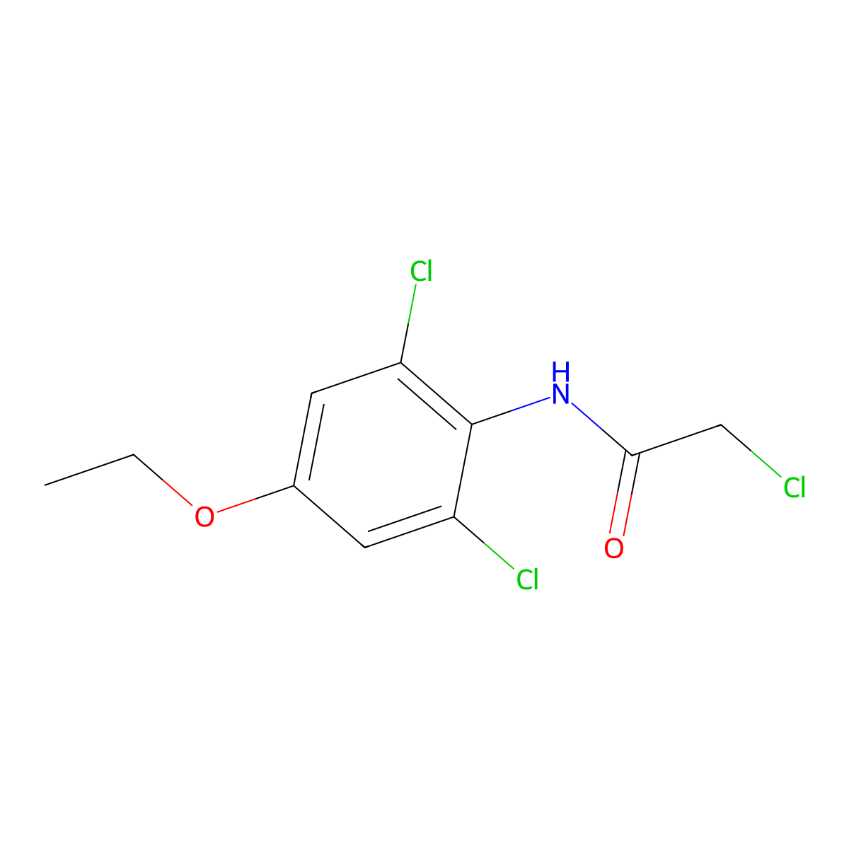 2-Chloro-N-(2,6-dichloro-4-ethoxyphenyl)acetamide molecular structure, CAS 114961-03-4