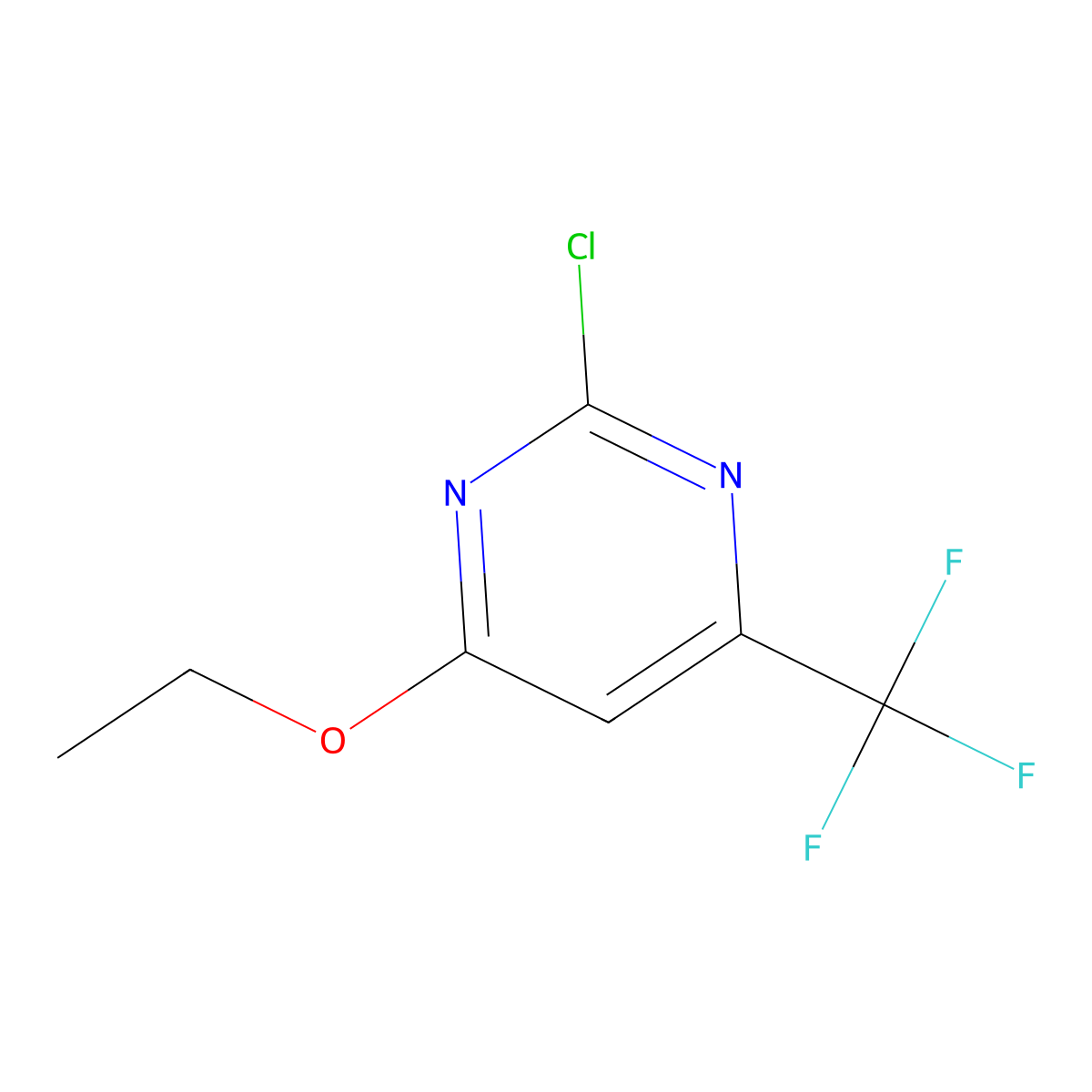 2-Chloro-4-ethoxy-6-(trifluoromethyl)pyrimidine molecular structure, CAS 114963-95-0
