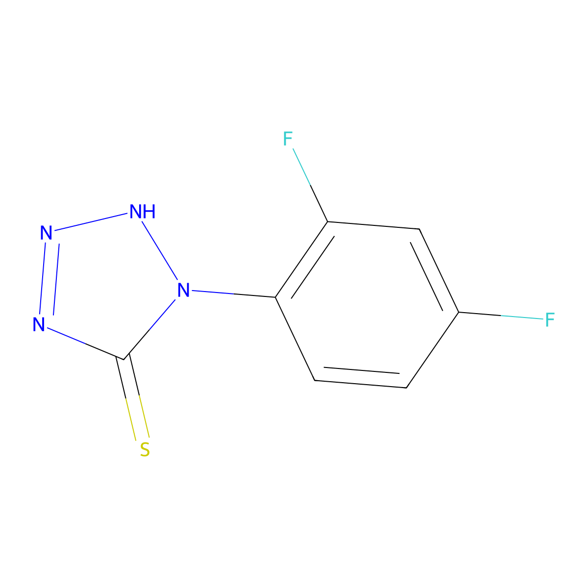 1-(2,4-Difluorophenyl)-1H-tetrazole-5-thiol molecular structure, CAS 114968-12-6