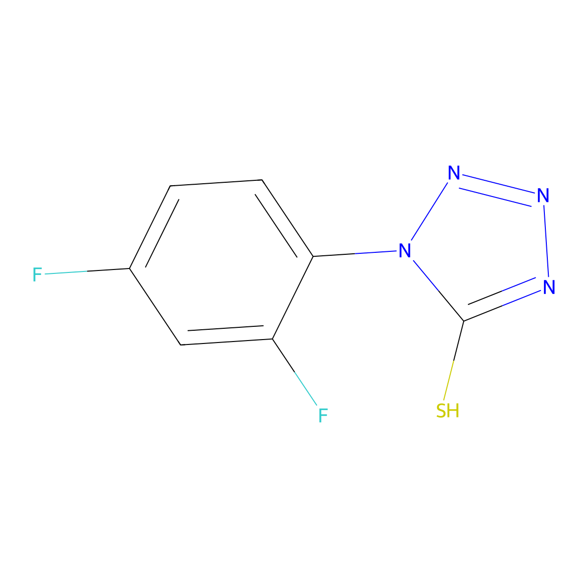 1-(2,4-Difluorophenyl)-1H-tetrazole-5-thiol molecular structure, CAS 114968-12-6