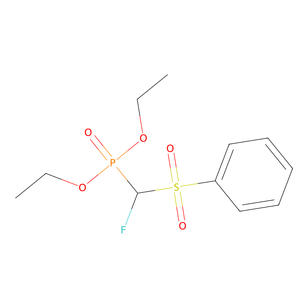 Diethyl fluoro(phenylsulfonyl)methylphosphonate molecular structure, CAS 114968-97-7