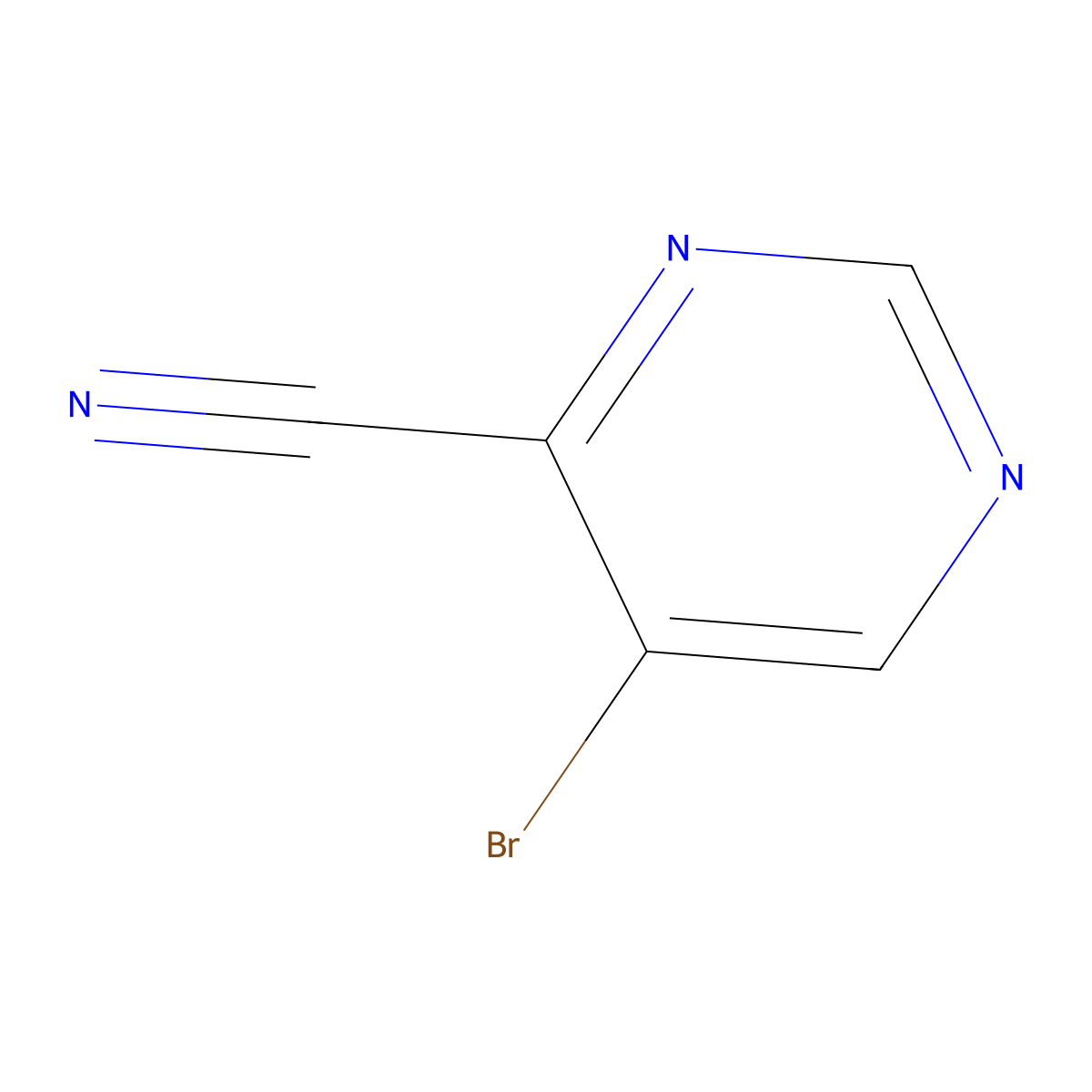 5-Bromopyrimidine-4-carbonitrile molecular structure, CAS 114969-66-3