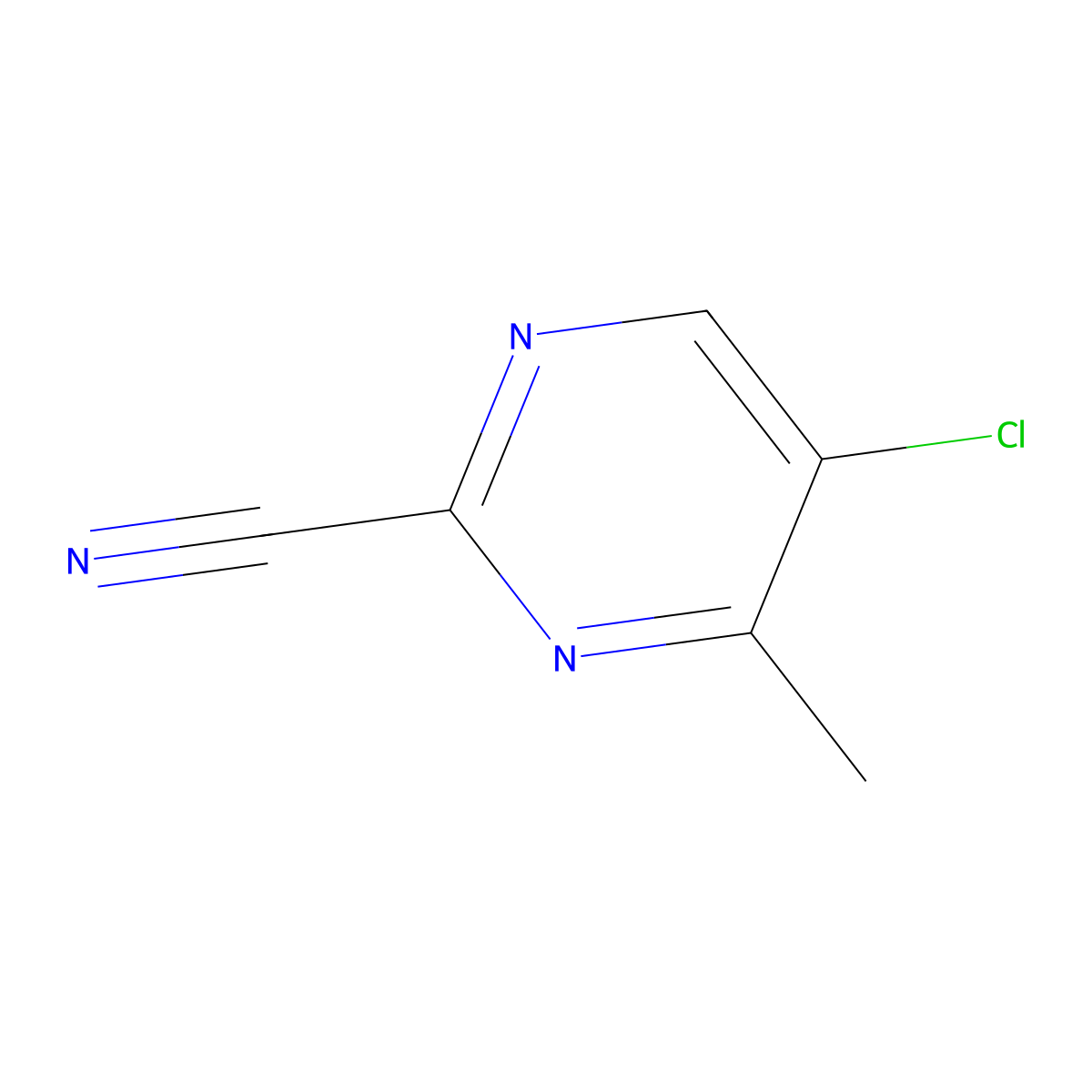 5-Chloro-4-methylpyrimidine-2-carbonitrile molecular structure, CAS 114969-79-8