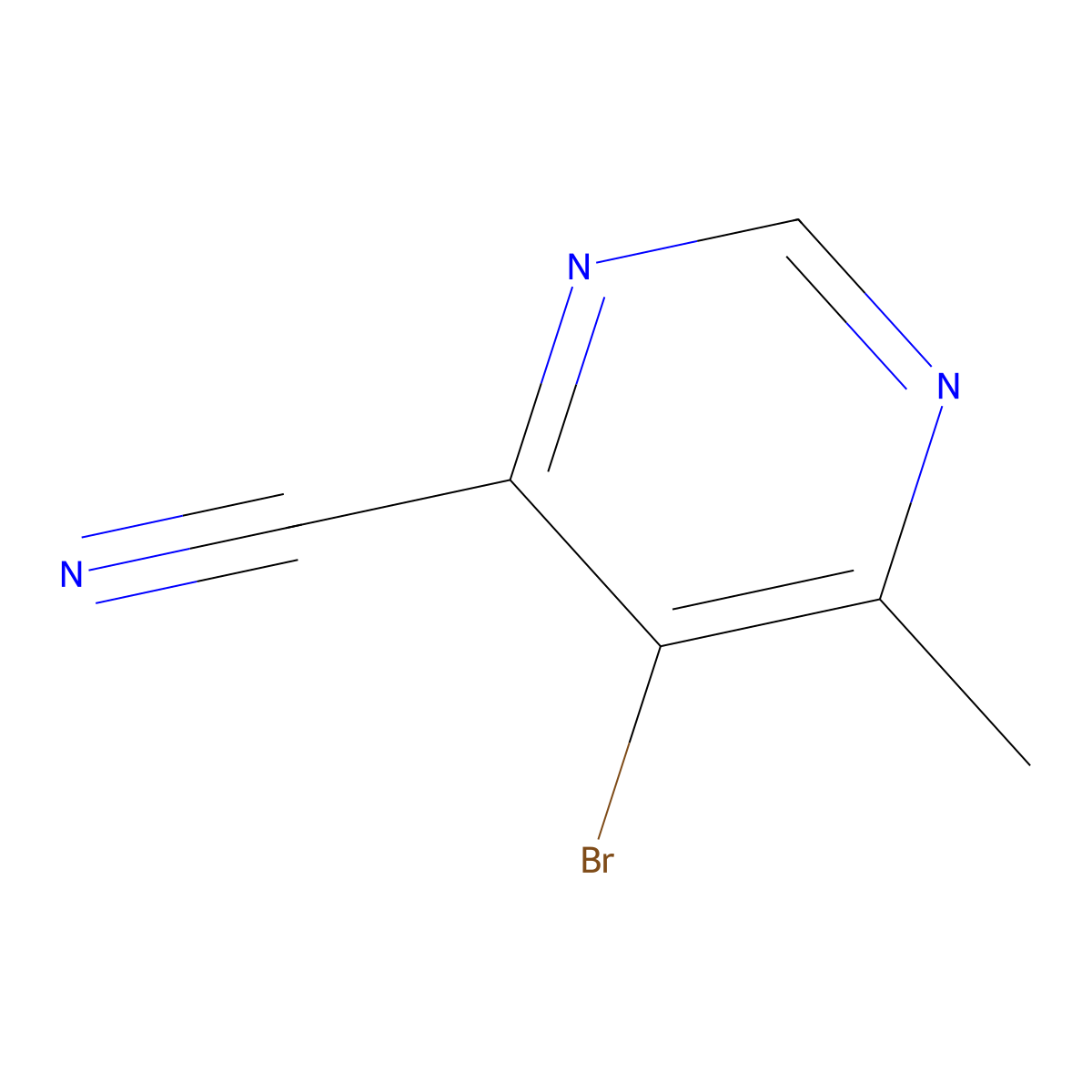 5-Bromo-6-methylpyrimidine-4-carbonitrile molecular structure, CAS 114969-85-6