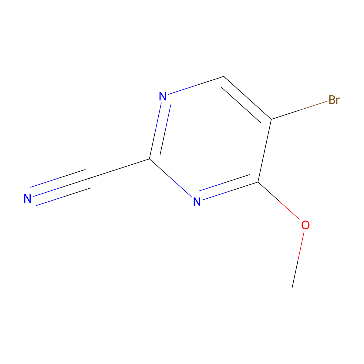 5-Bromo-4-methoxypyrimidine-2-carbonitrile molecular structure, CAS 114969-90-3