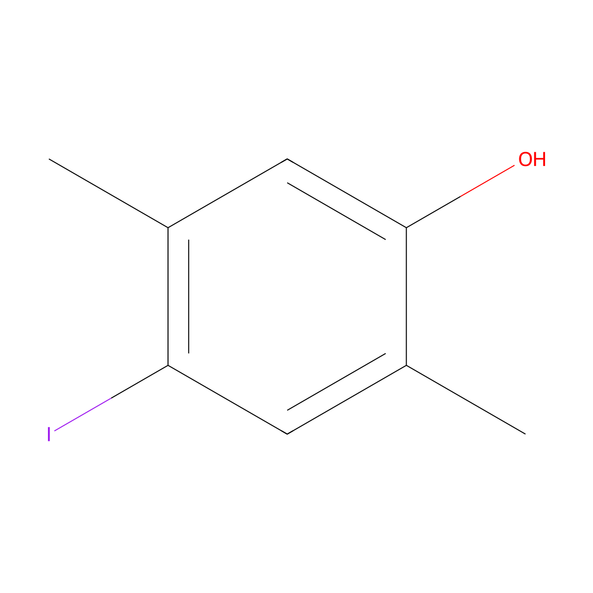 4-Iodo-2,5-dimethylphenol molecular structure, CAS 114971-53-8
