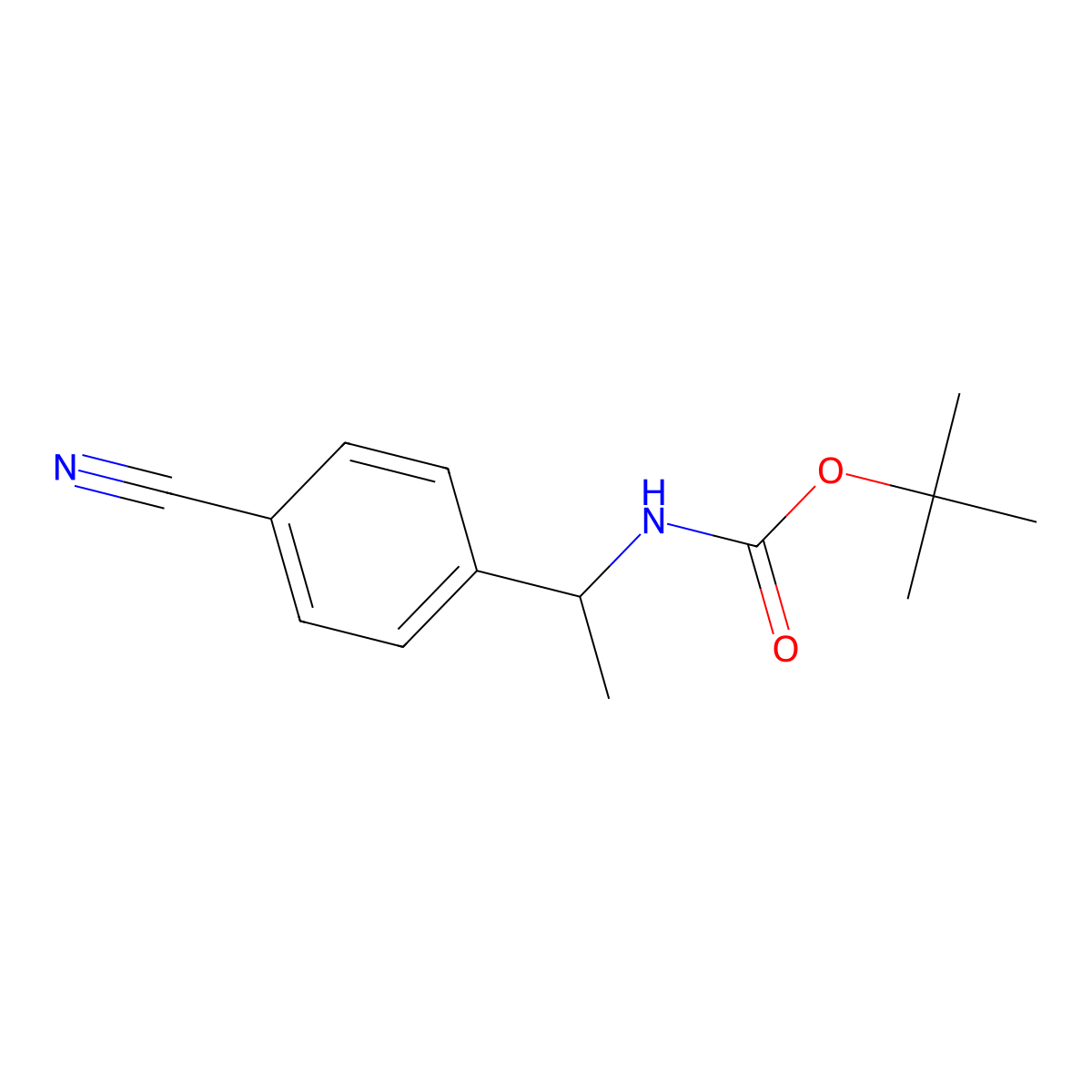 (R)-tert-butyl (1-(4-cyanophenyl)ethyl)carbamate molecular structure, CAS 1149727-73-0