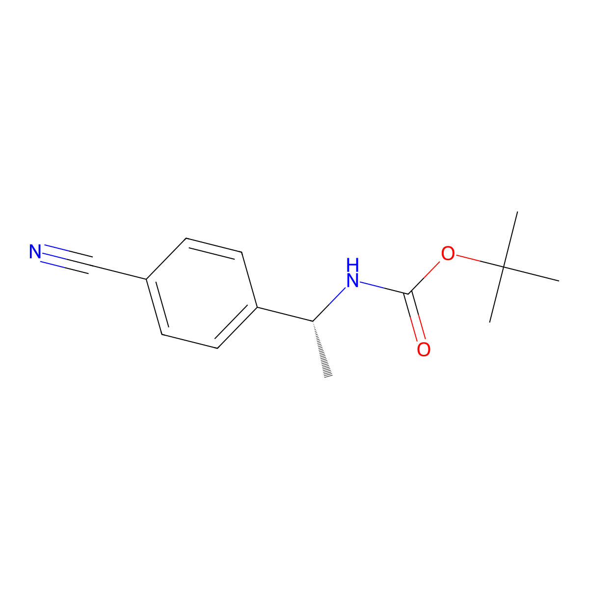 (R)-tert-butyl (1-(4-cyanophenyl)ethyl)carbamate molecular structure, CAS 1149727-73-0