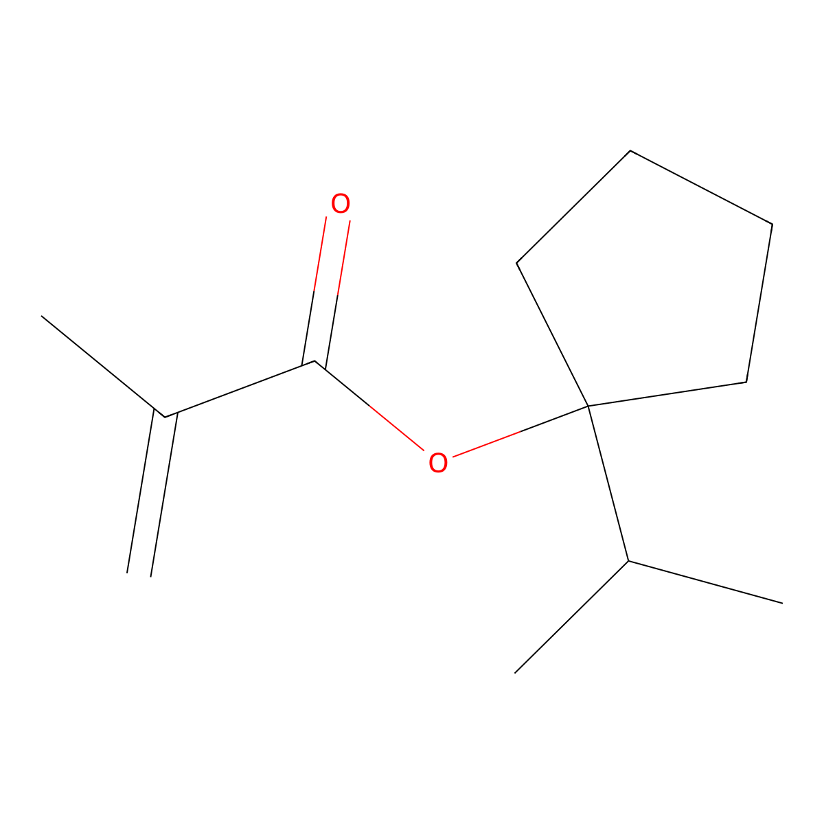 2-Propenoic acid, 2-methyl-, 1-(1-methylethyl)cyclopentyl ester molecular structure, CAS 1149760-04-2