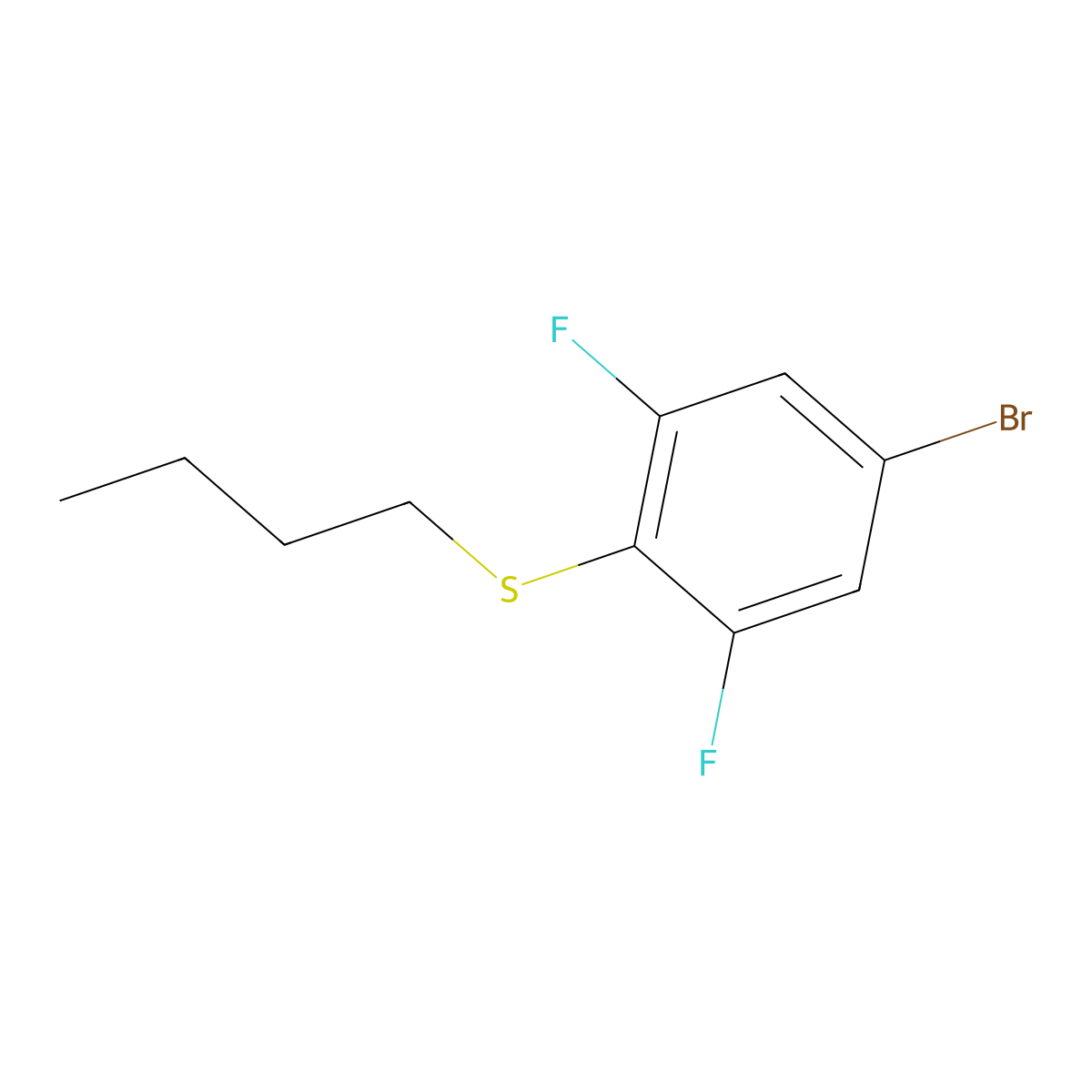 (4-Bromo-2,6-difluorophenyl)(butyl)sulfane molecular structure, CAS 1149763-63-2