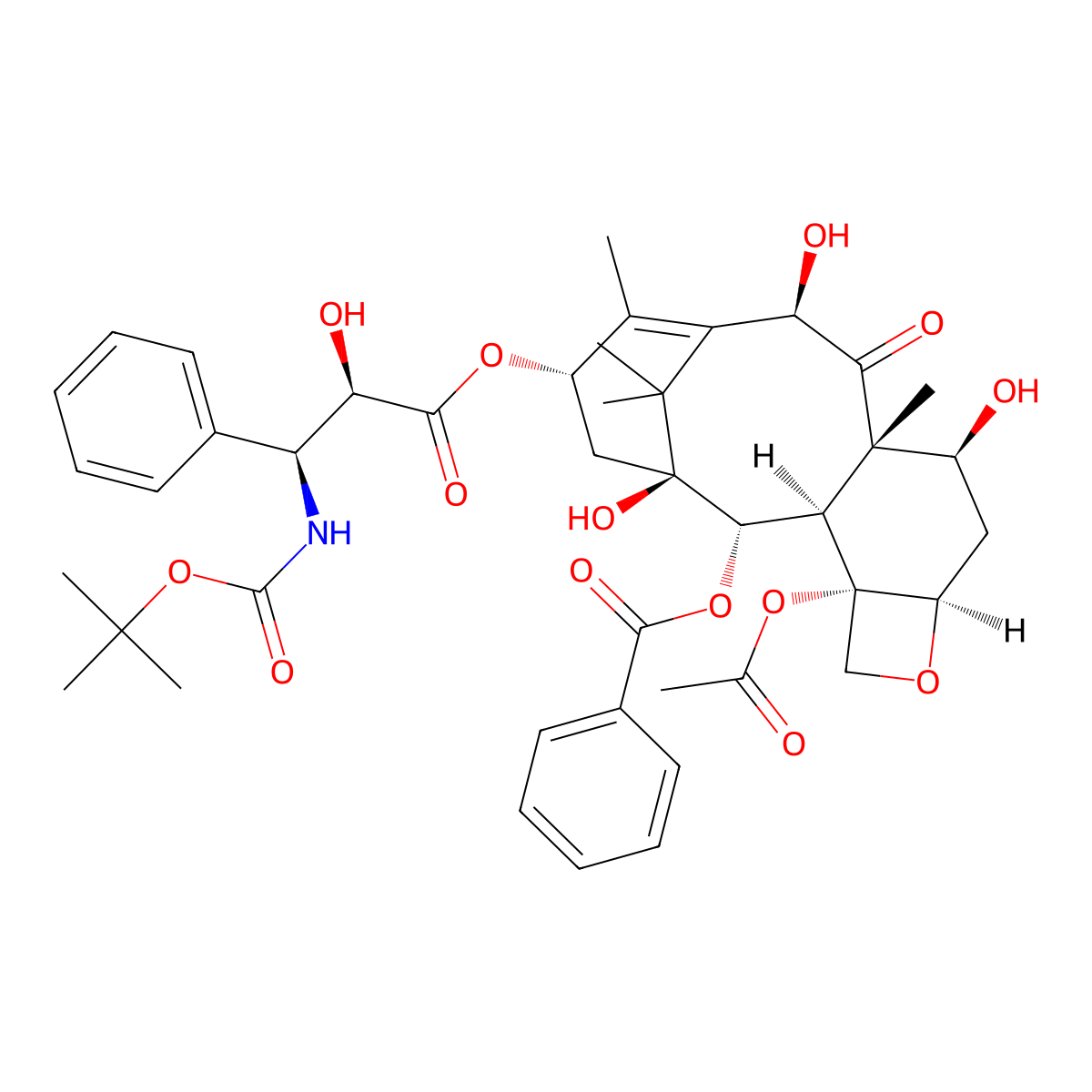 Docetaxel molecular structure, CAS 114977-28-5