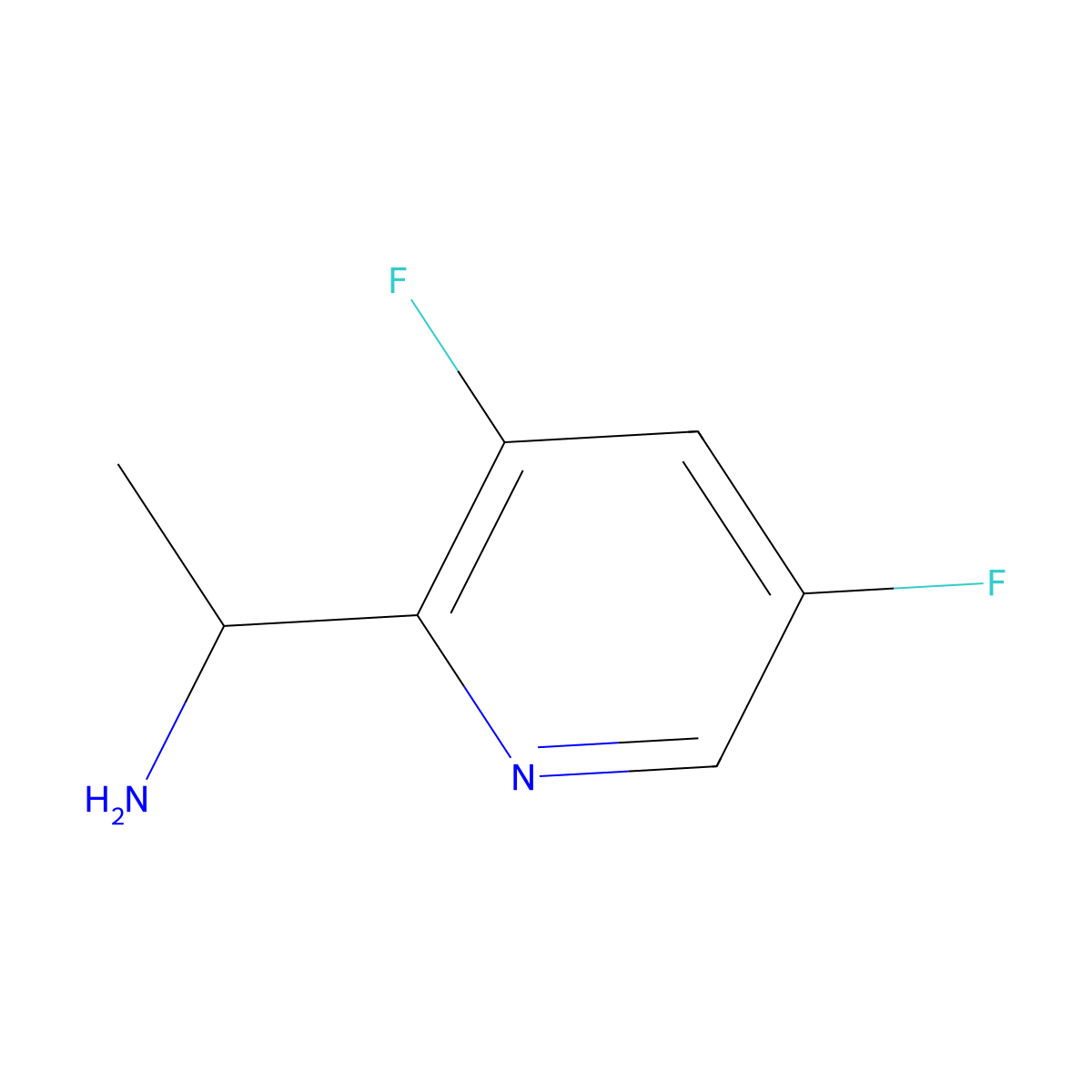 (1R)-1-(3,5-difluoropyridin-2-yl)ethan-1-amine molecular structure, CAS 1149805-64-0