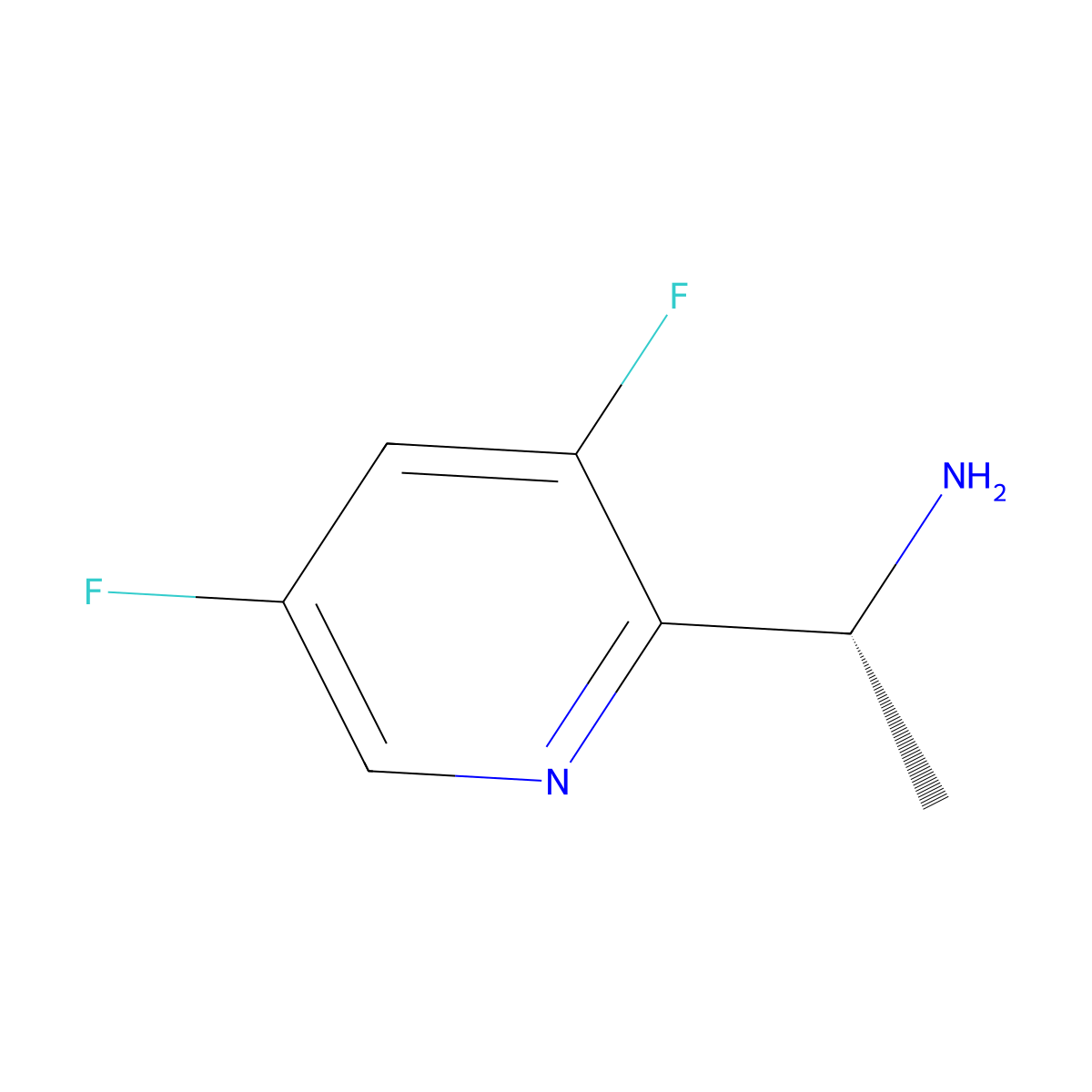 (1R)-1-(3,5-difluoropyridin-2-yl)ethan-1-amine molecular structure, CAS 1149805-64-0