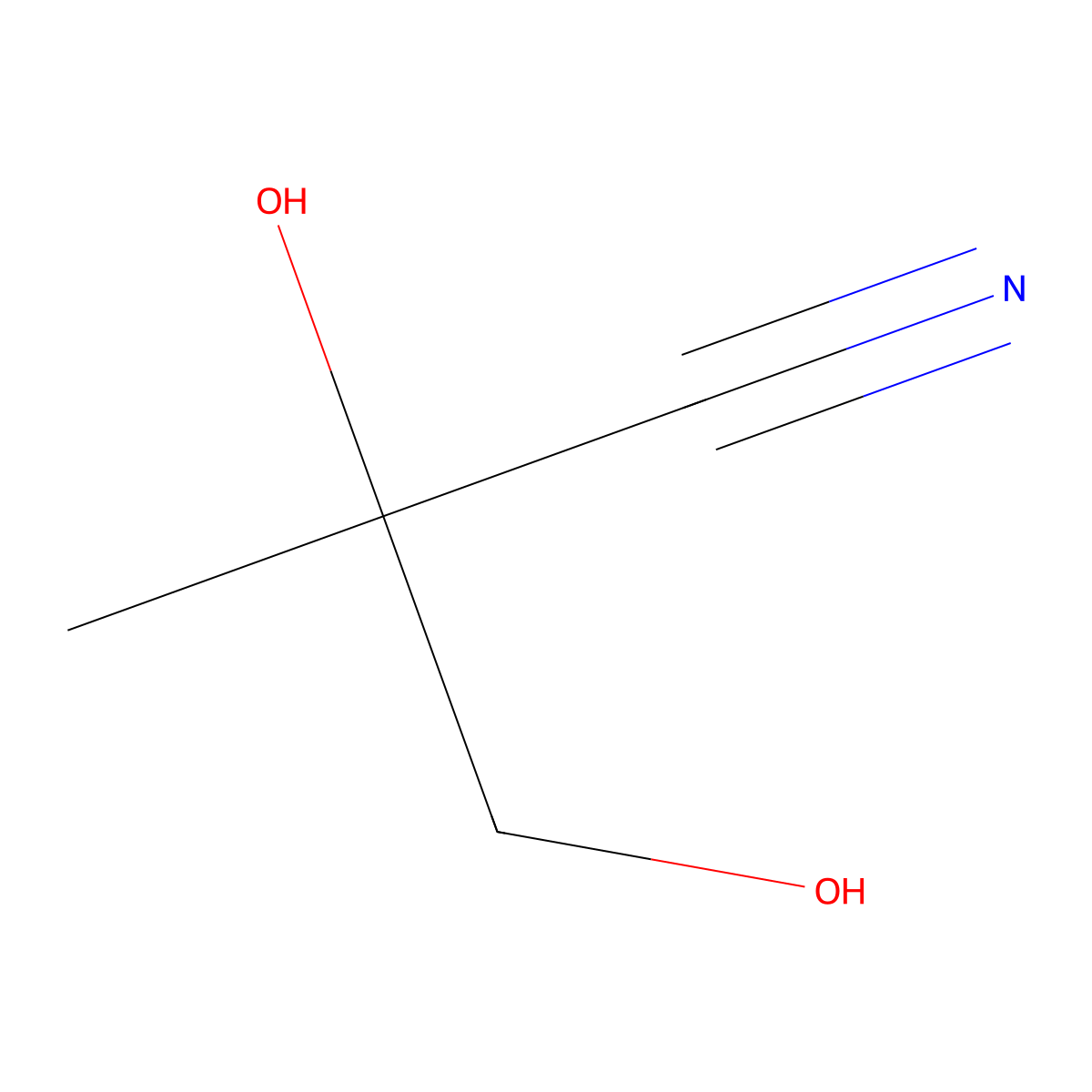 2,3-Dihydroxy-2-methylpropanenitrile molecular structure, CAS 114983-36-7