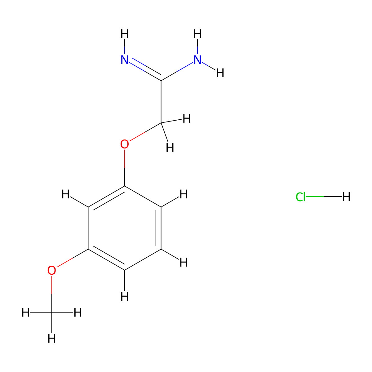 2-(3-Methoxyphenoxy)ethanimidamide hydrochloride molecular structure, CAS 114986-37-7