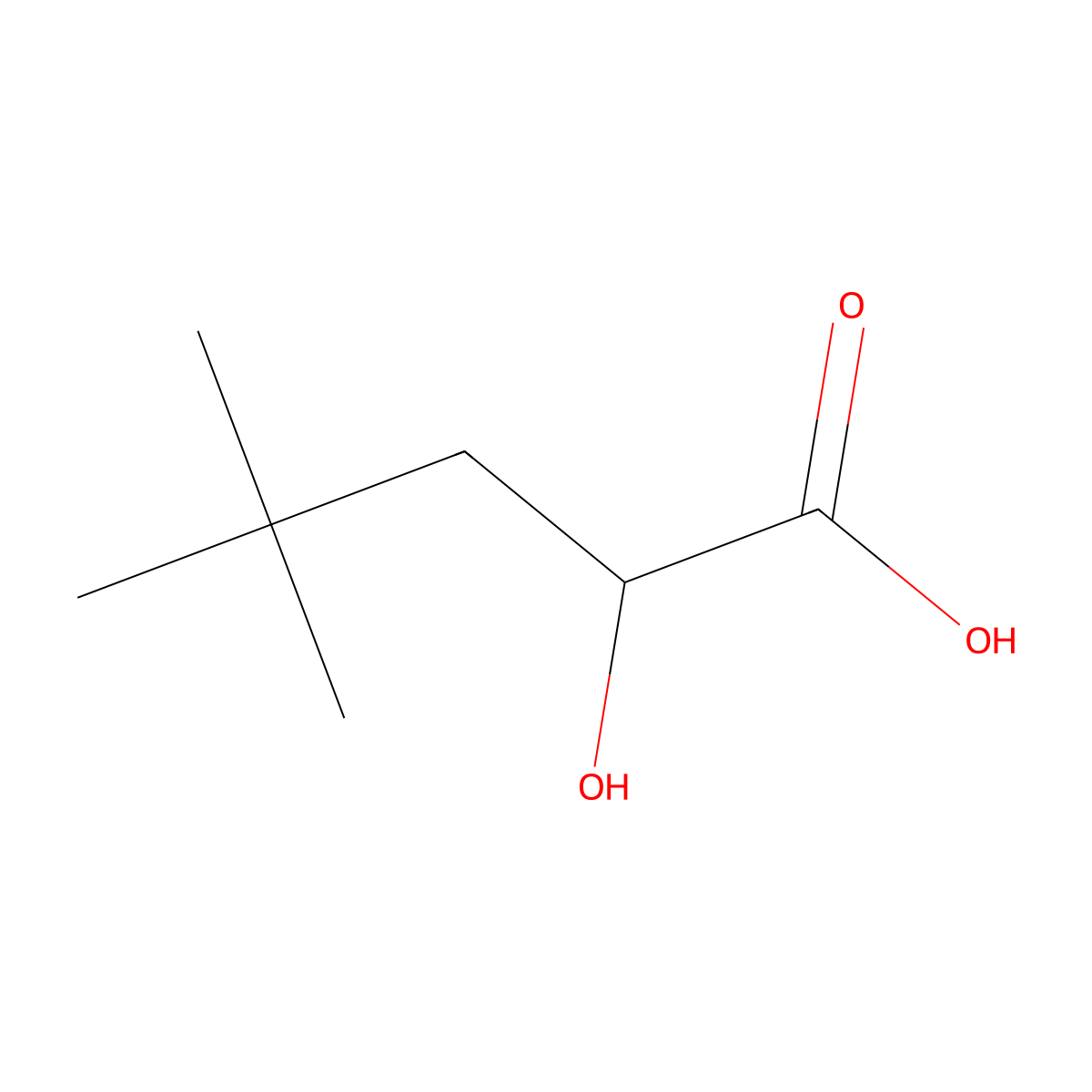 (R)-2-hydroxy-4,4-dimethylpentanoic acid molecular structure, CAS 114990-91-9