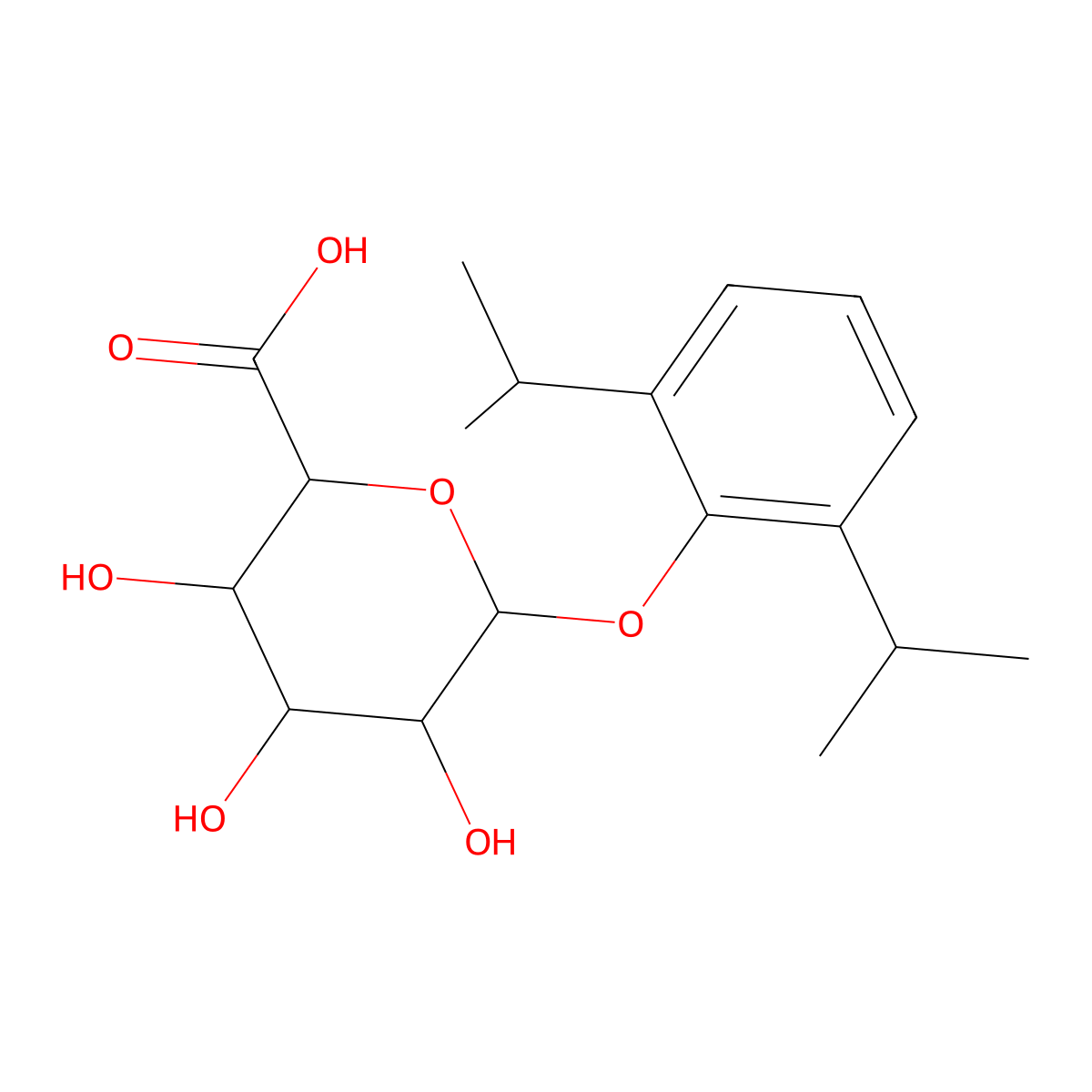 Propofol glucuronide molecular structure, CAS 114991-26-3