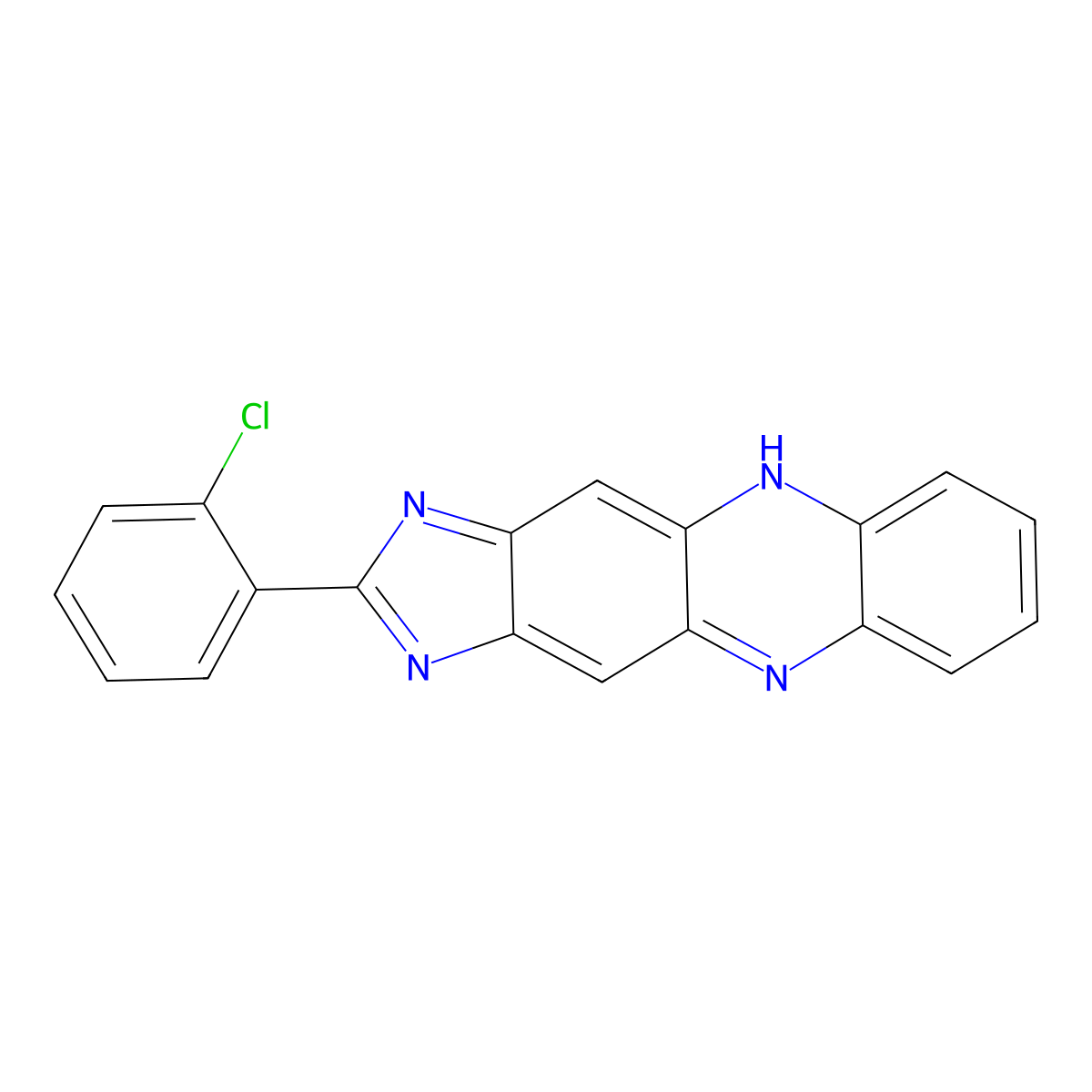 2-(2-Chlorophenyl)-1H-imidazo(4,5-B)phenazine molecular structure, CAS 114991-75-2
