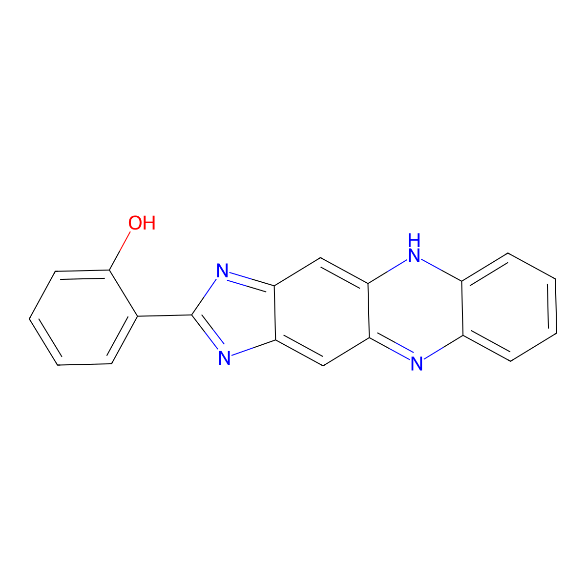 2-(1H-Imidazo(4,5-B)phenazin-2-YL)phenol molecular structure, CAS 114991-84-3