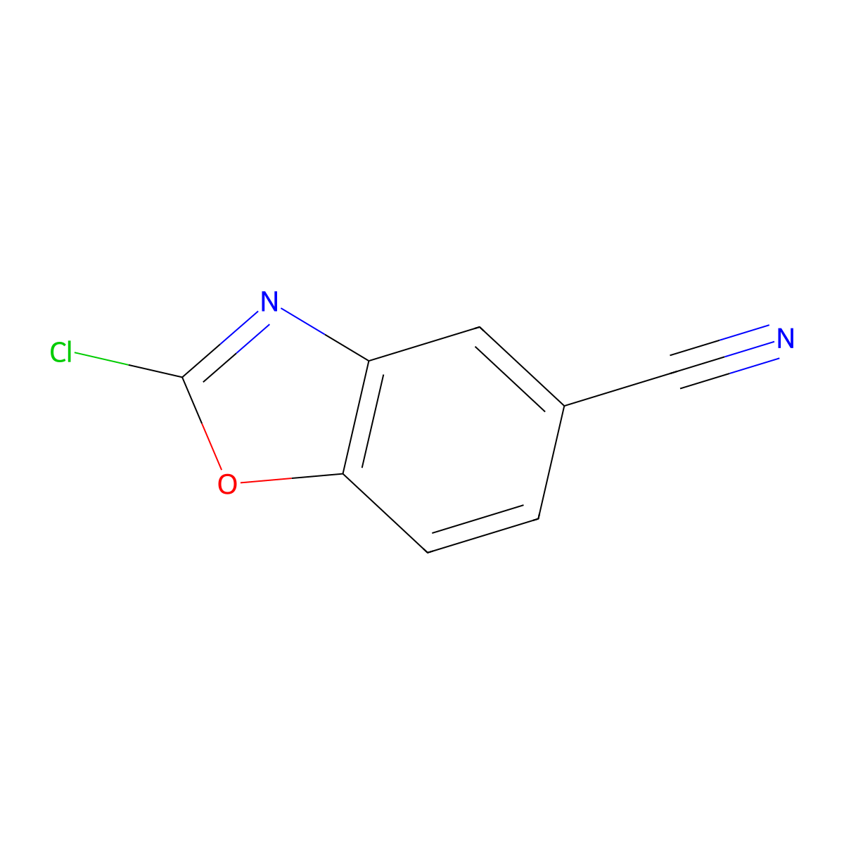 2-Chloro-5-benzoxazolecarbonitrile molecular structure, CAS 114997-92-1