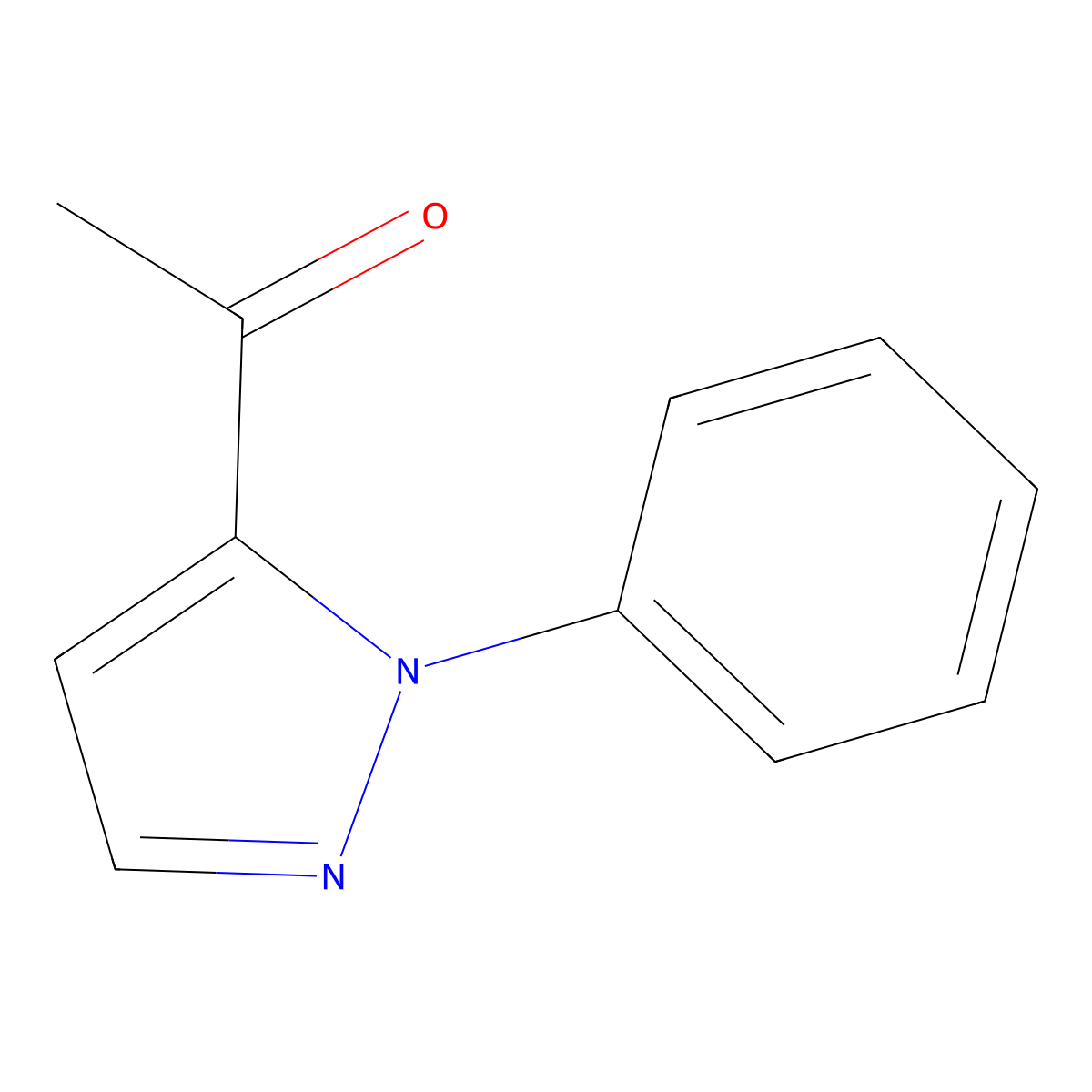 1-(1-phenyl-1H-pyrazol-5-yl)ethan-1-one molecular structure, CAS 114998-59-3