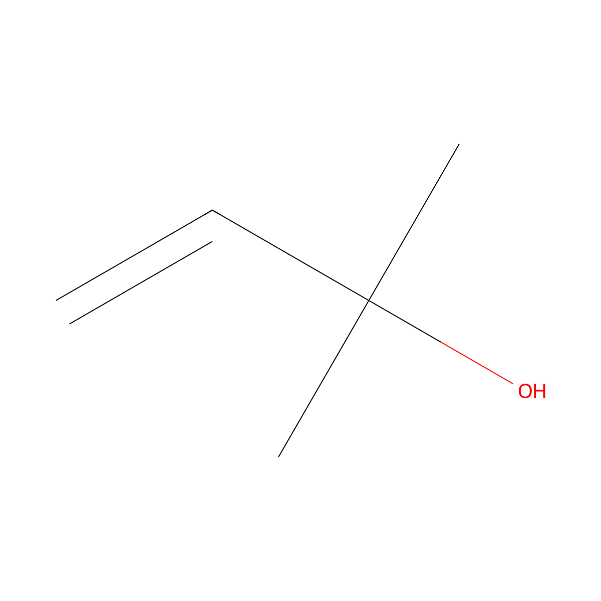 2-Methyl-3-buten-2-ol molecular structure, CAS 115-18-4