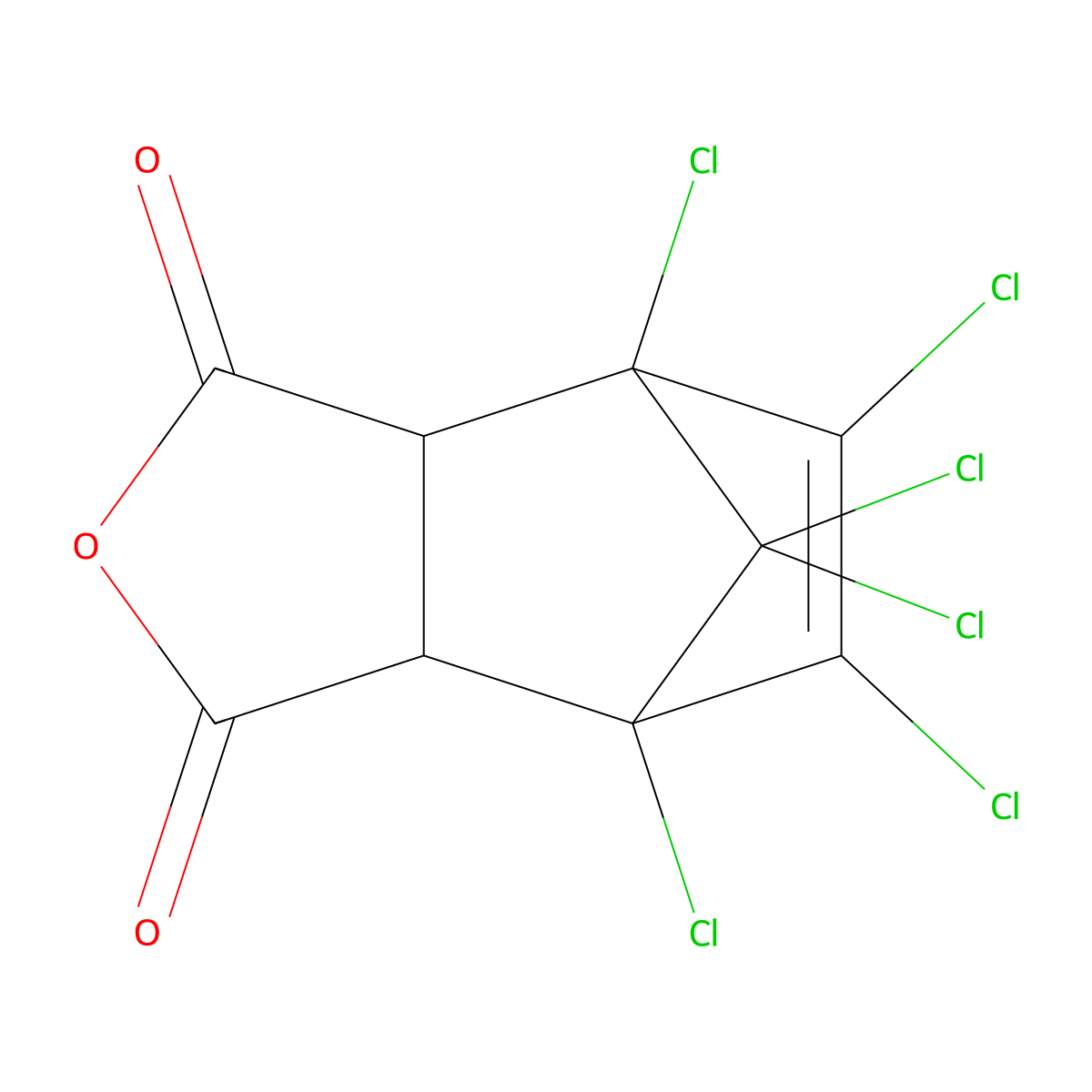 Chlorendic Anhydride molecular structure, CAS 115-27-5