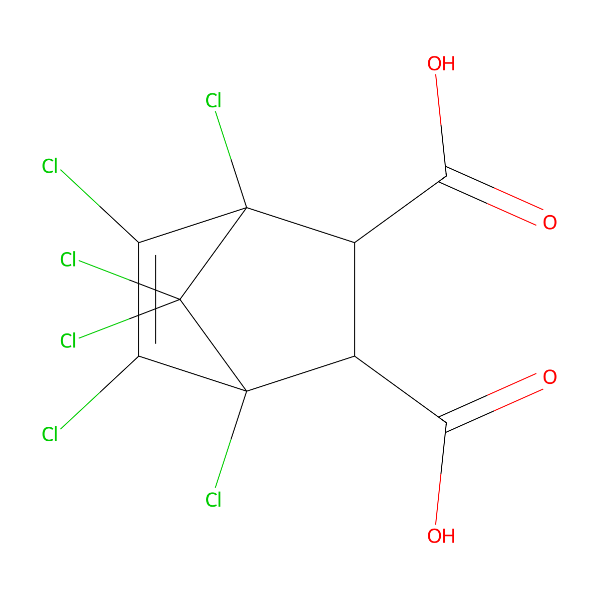 Chlorendic Acid molecular structure, CAS 115-28-6