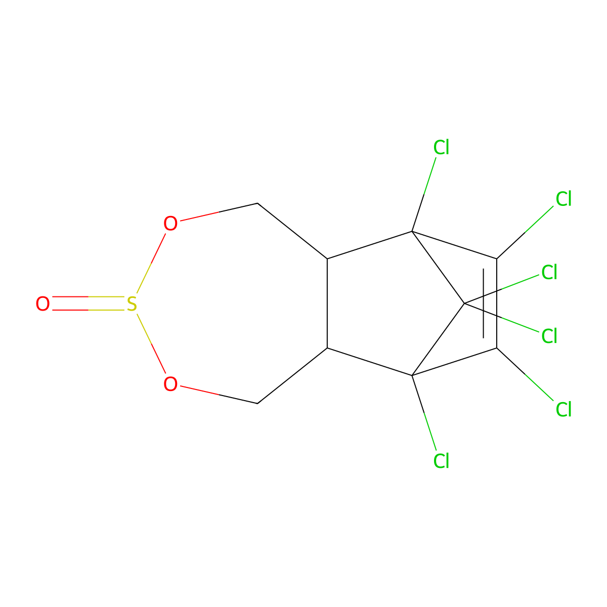 Endosulfan molecular structure, CAS 115-29-7