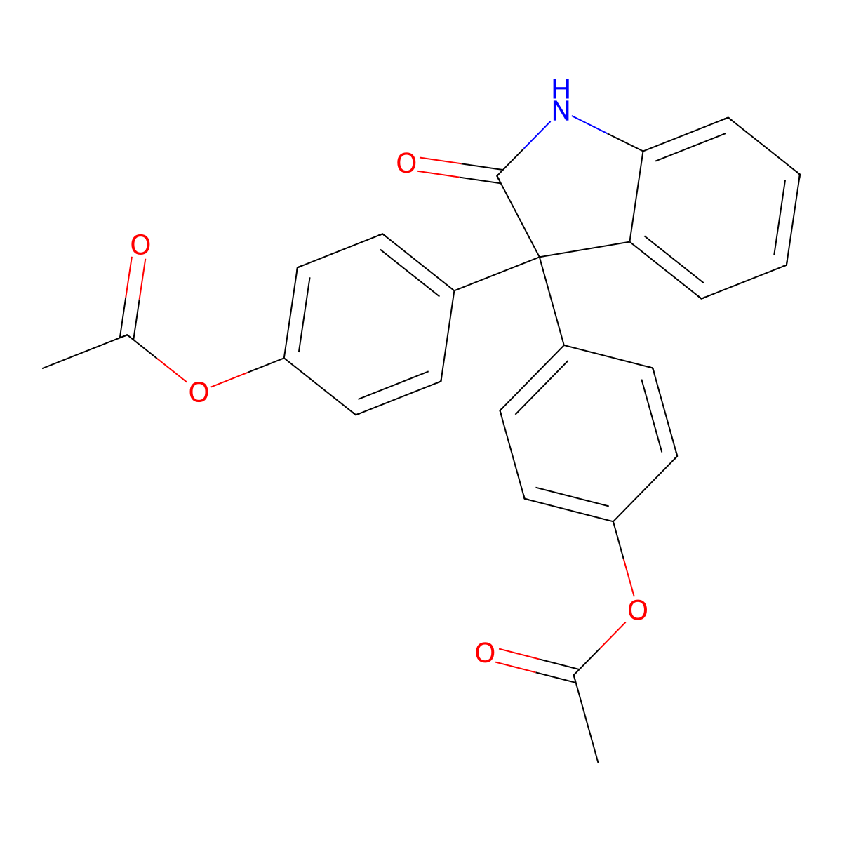 Oxyphenisatin Acetate molecular structure, CAS 115-33-3