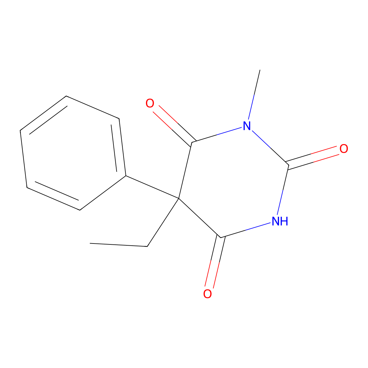 Mephobarbital molecular structure, CAS 115-38-8