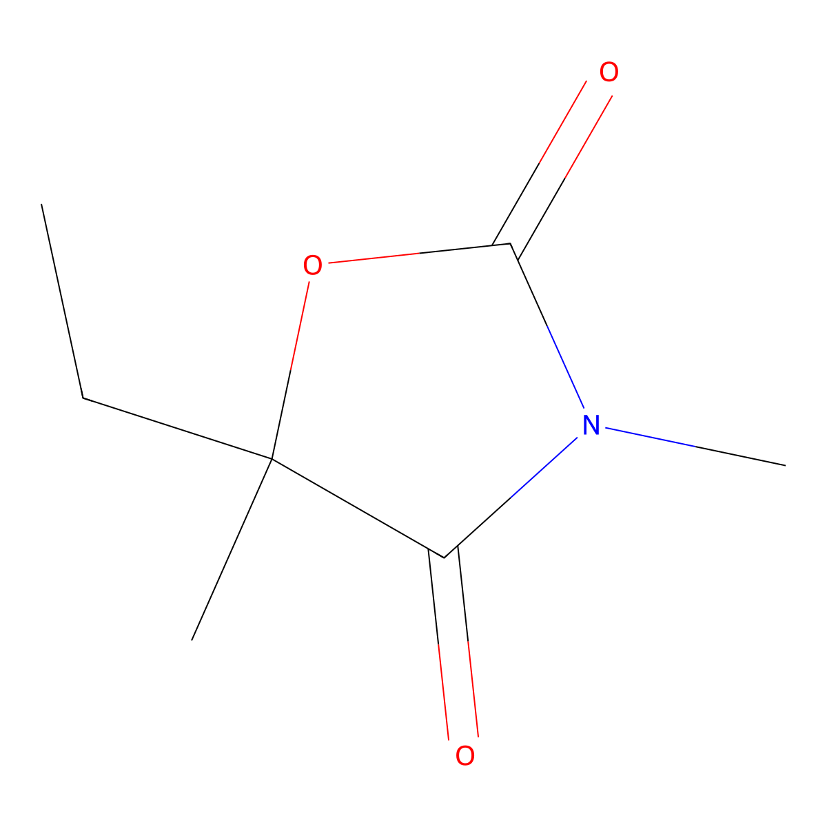 Paramethadione molecular structure, CAS 115-67-3
