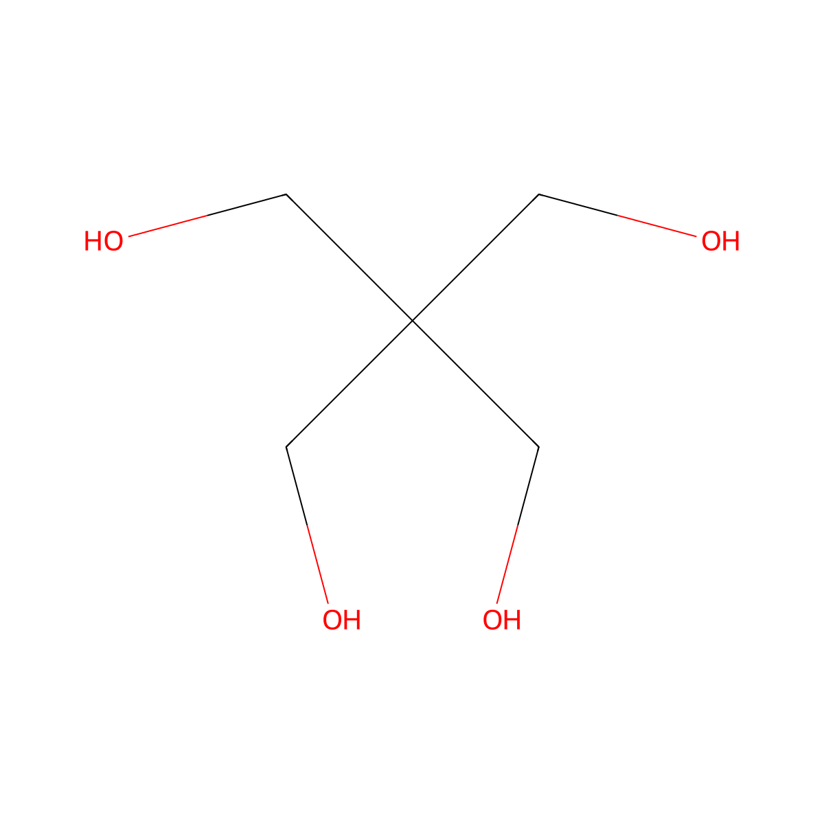 Pentaerythritol molecular structure, CAS 115-77-5