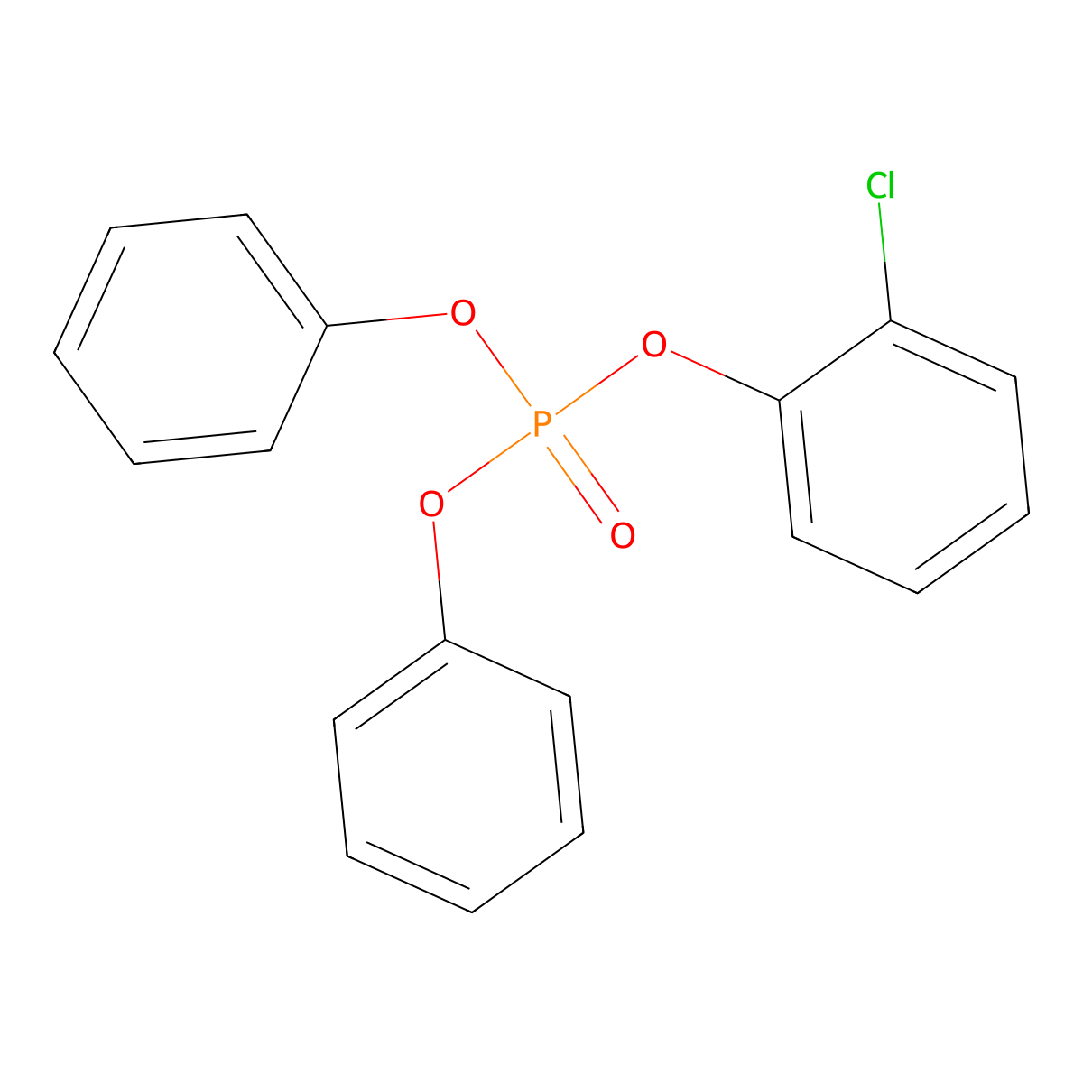 o-Chlorophenyl diphenyl phosphate molecular structure, CAS 115-85-5