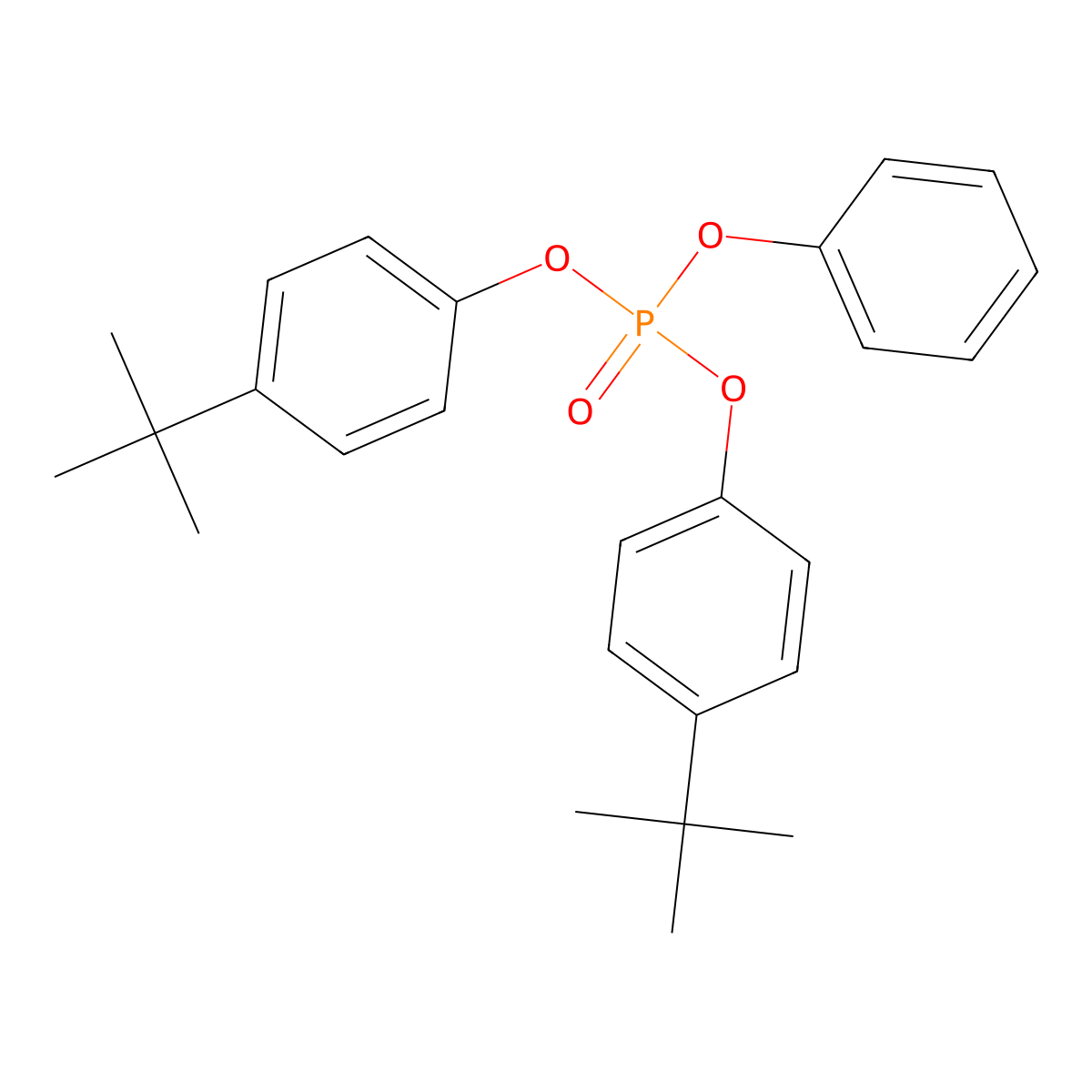 Bis(p-tert-butylphenyl) phenyl phosphate molecular structure, CAS 115-87-7
