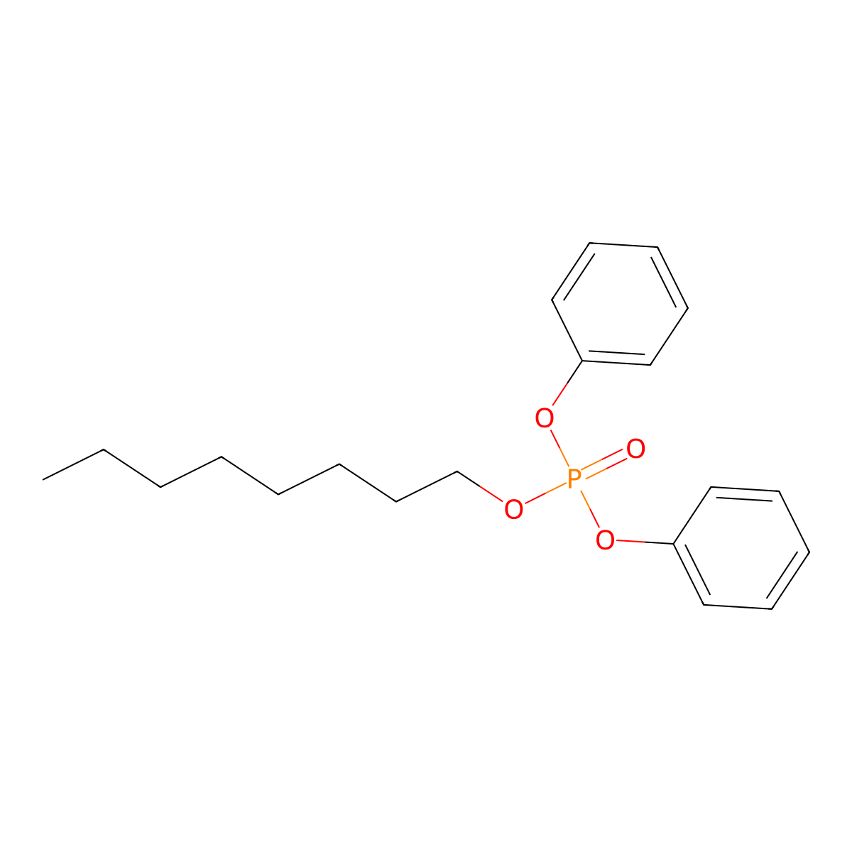 Diphenyl octyl phosphate molecular structure, CAS 115-88-8