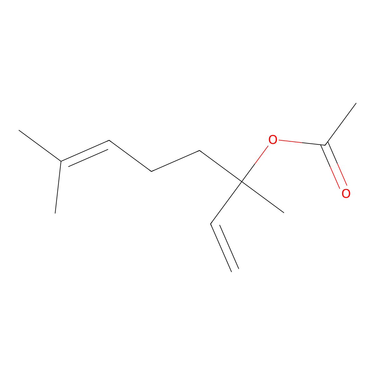 Linalyl Acetate molecular structure, CAS 115-95-7
