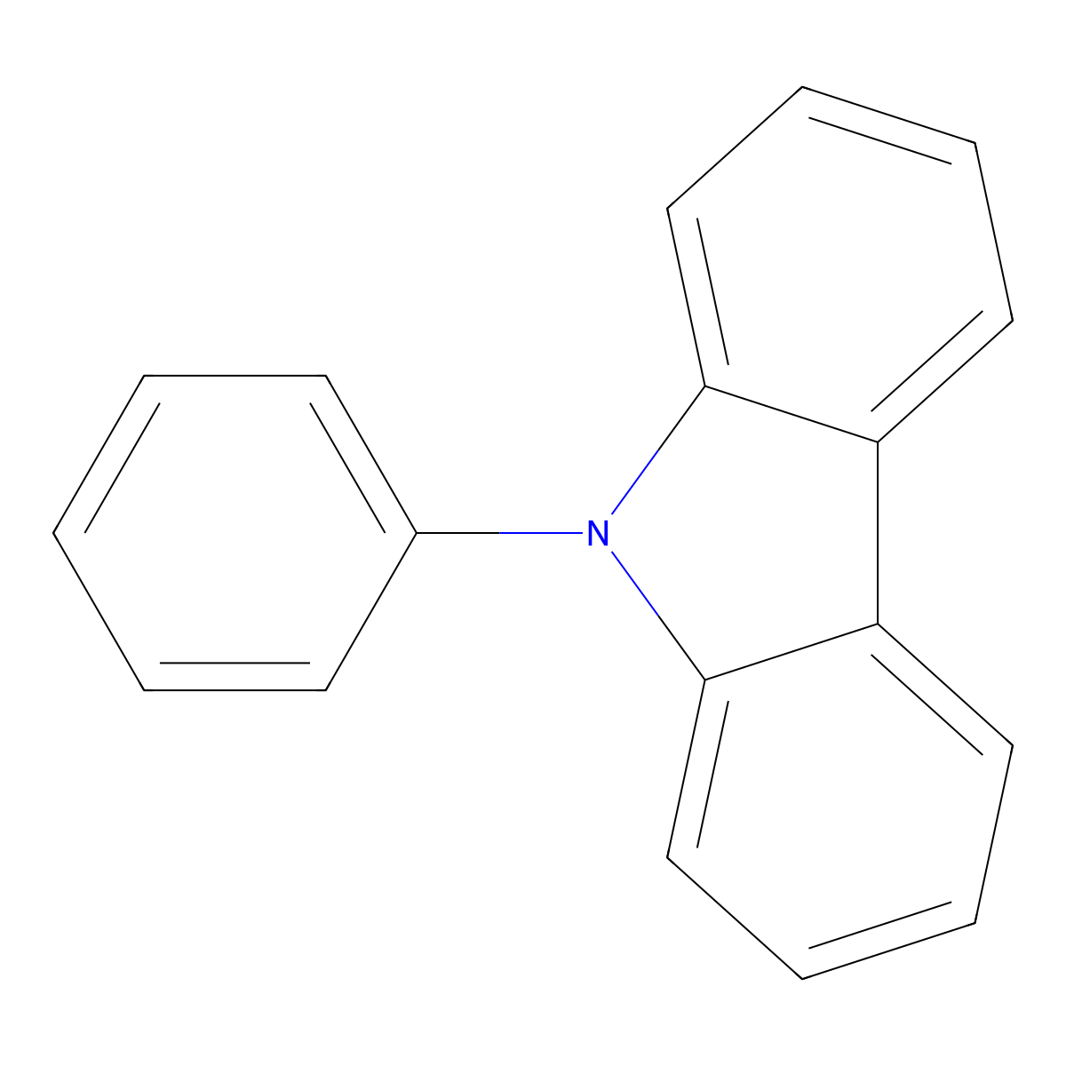 9-Phenylcarbazole molecular structure, CAS 1150-62-5
