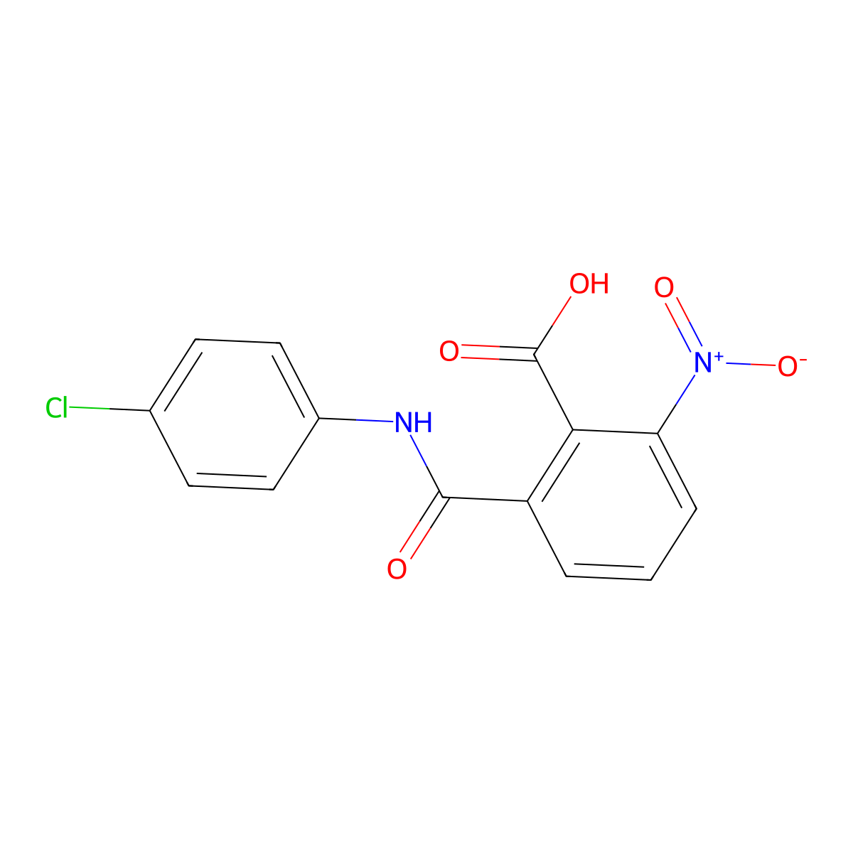 2-[(4-Chlorophenyl)carbamoyl]-6-nitrobenzoic acid molecular structure, CAS 115002-83-0