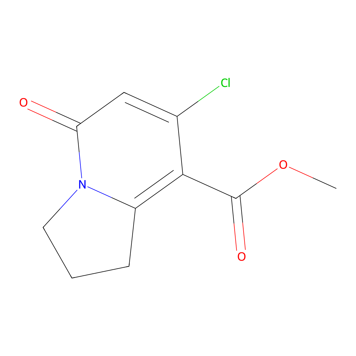 Methyl 7-chloro-5-oxo-1,2,3,5-tetrahydroindolizine-8-carboxylate molecular structure, CAS 1150098-21-7