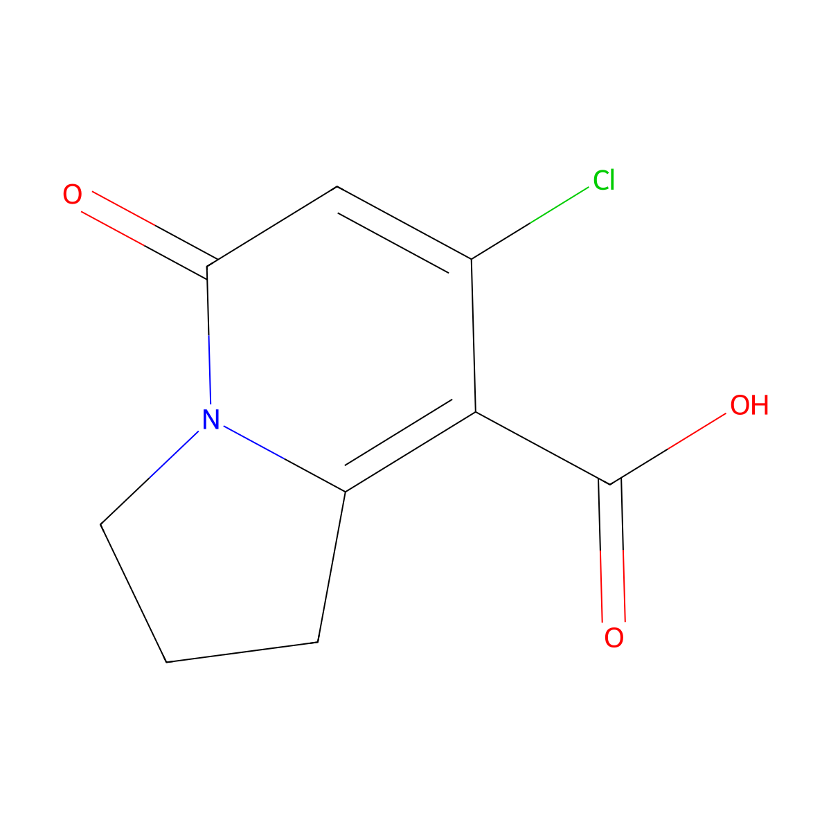 7-Chloro-5-oxo-1,2,3,5-tetrahydroindolizine-8-carboxylic acid molecular structure, CAS 1150098-39-7