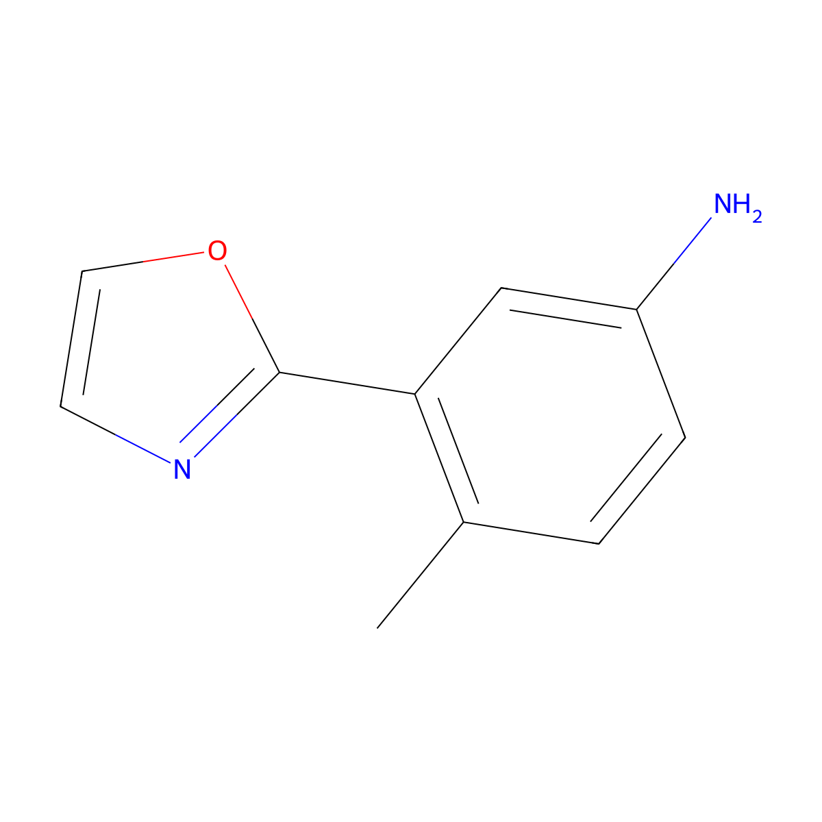 4-Methyl-3-(1,3-oxazol-2-yl)aniline molecular structure, CAS 1150100-77-8