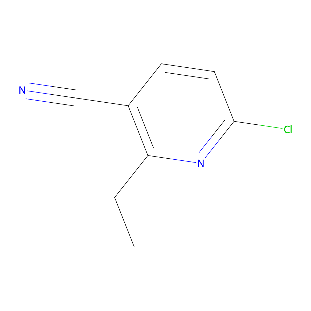 6-Chloro-2-ethylnicotinonitrile molecular structure, CAS 1150103-22-2