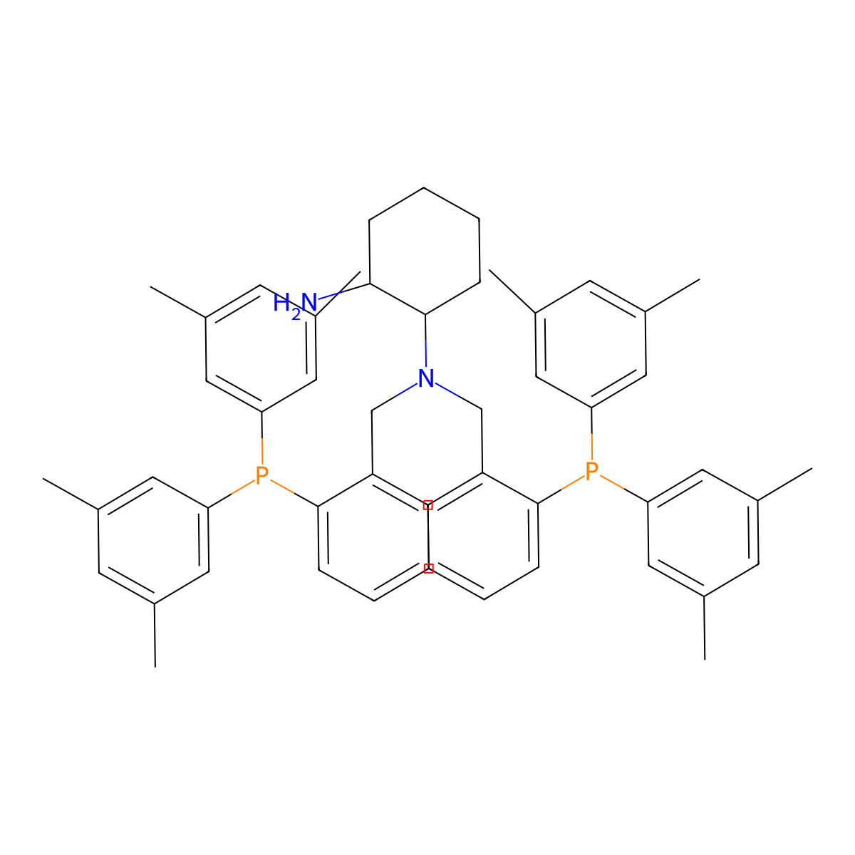 (1R,2R)-N1,N1-Bis(2-(bis(3,5-dimethylphenyl)phosphino)benzyl)cyclohexane-1,2-diamine molecular structure, CAS 1150113-66-8